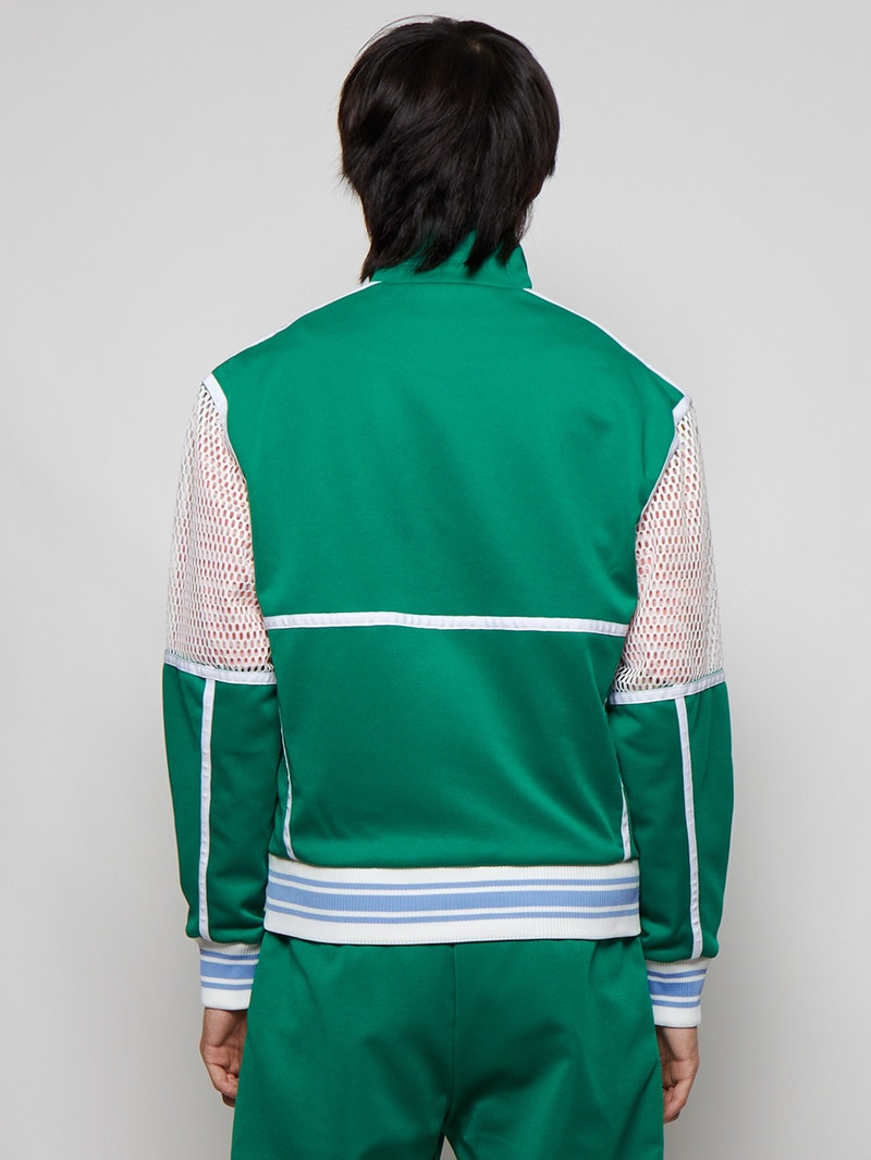 Mesh Track Top Jacket Green And White 5