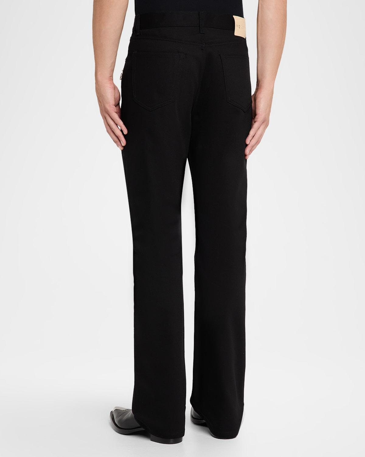 Men's Black Denim Slim Crystal-Trim Jeans - 3