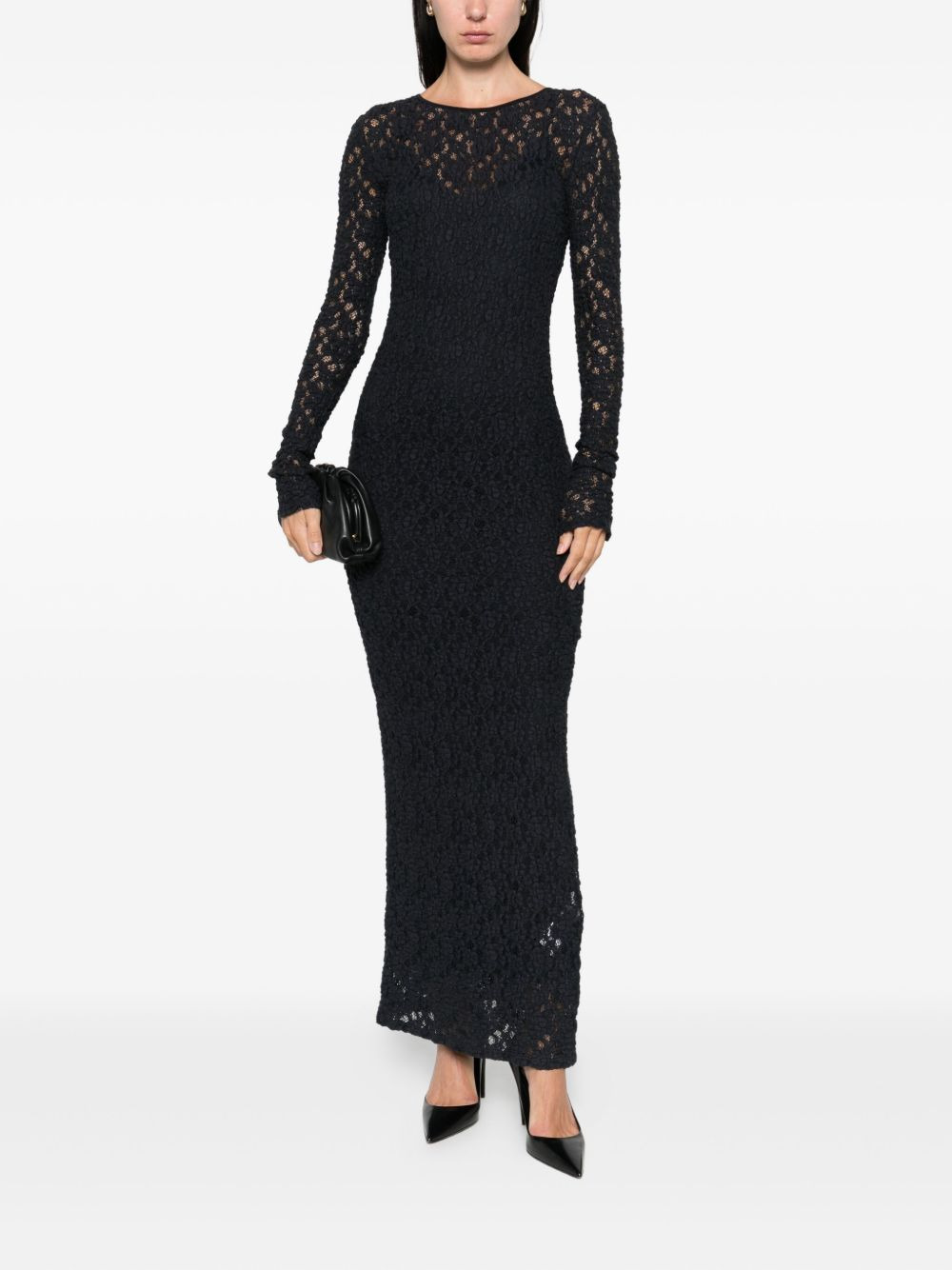 long-sleeve textured dress - 2