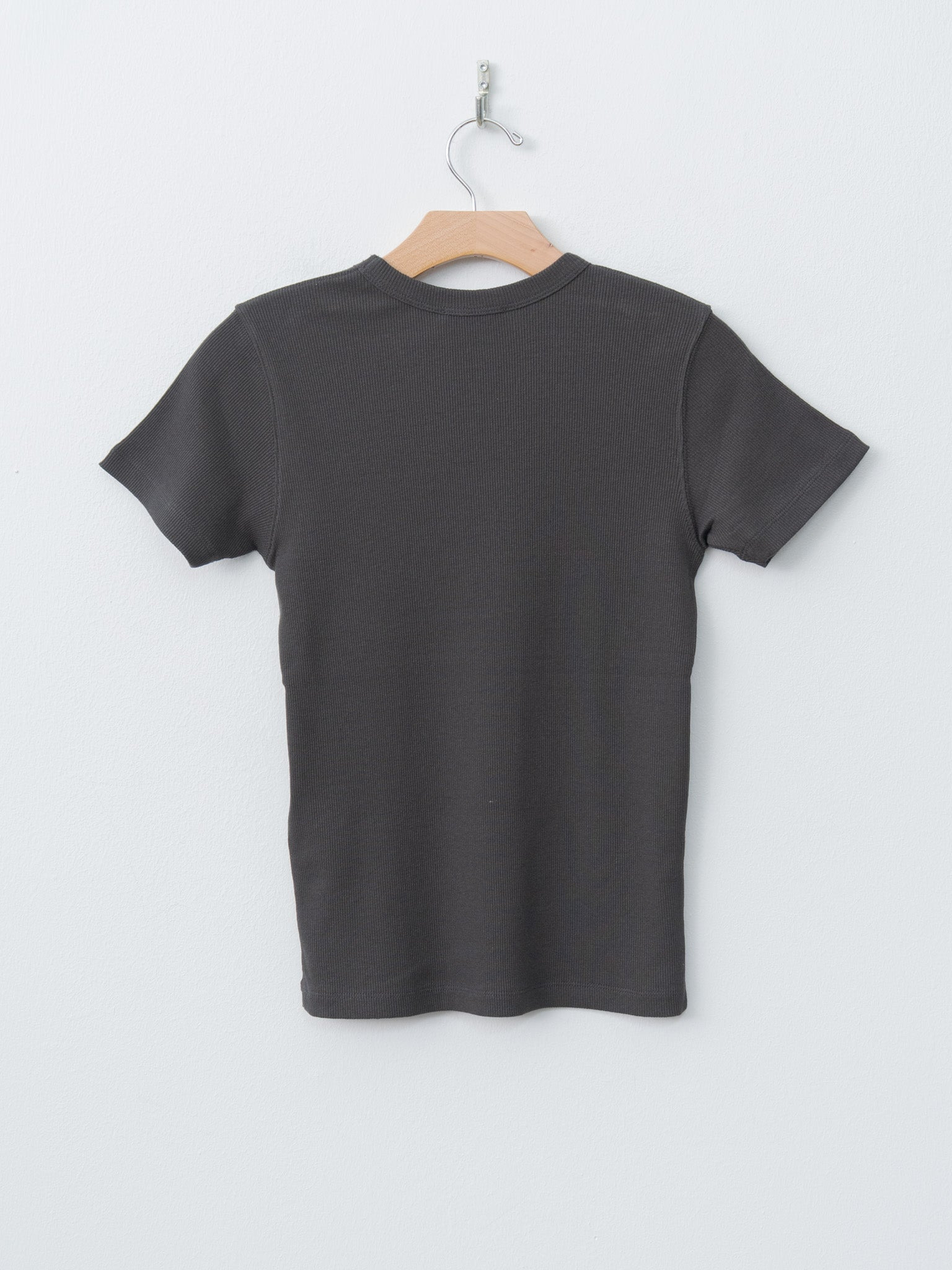 Recycle Suvin Rib Fit T-Shirt - Charcoal Gray - 6