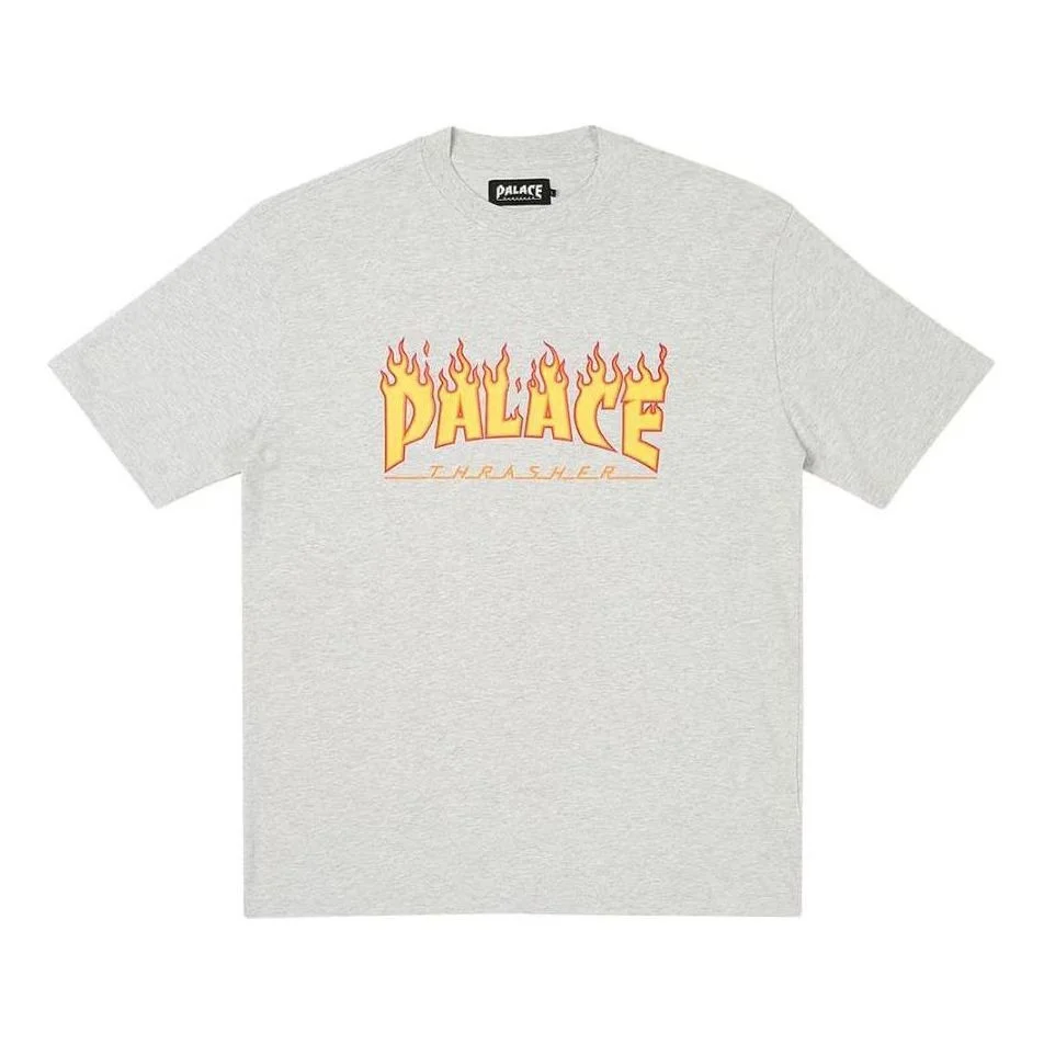 Palace x Thrasher T-shirt 'Grey Marl' P25THTS003 - 1