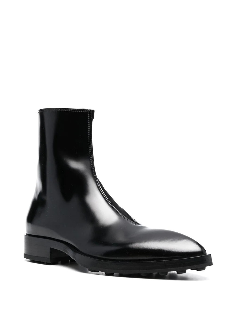 Jil Sander pointed-toe patent leather boots outlook