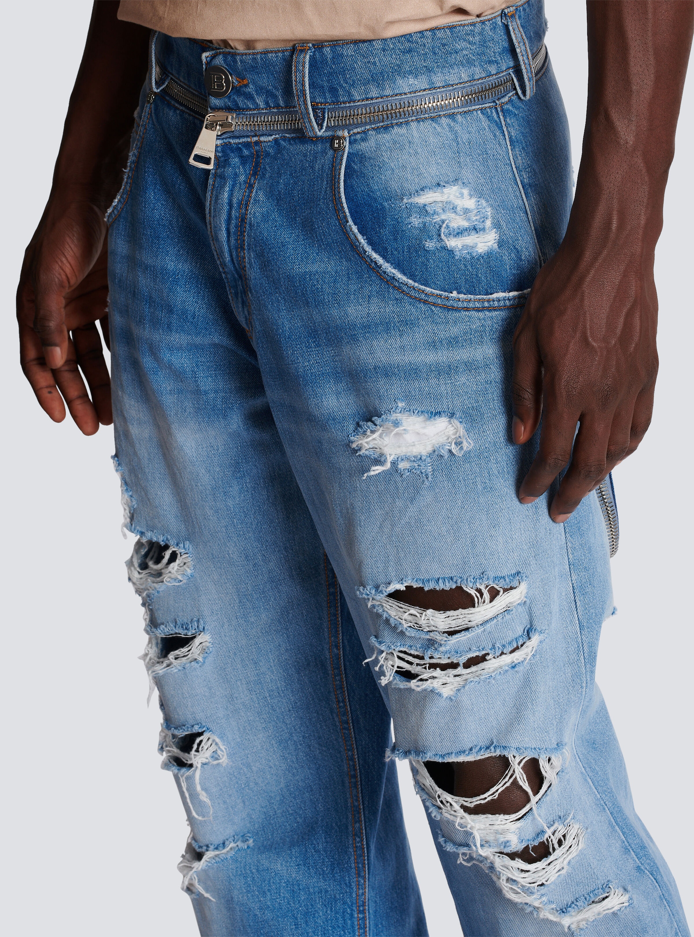 Wide-leg cotton jeans - 8