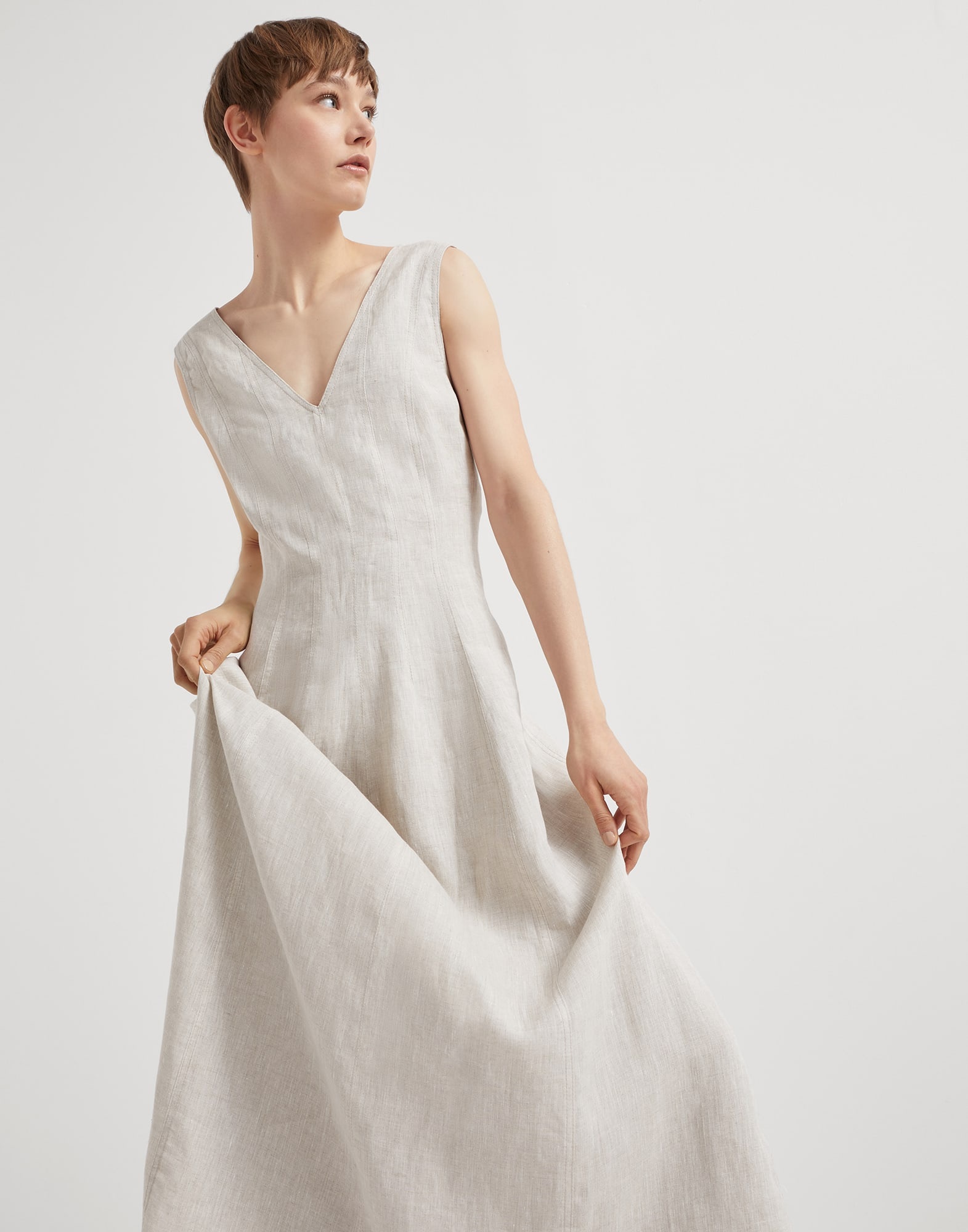 Fluid lessivé linen dress - 4