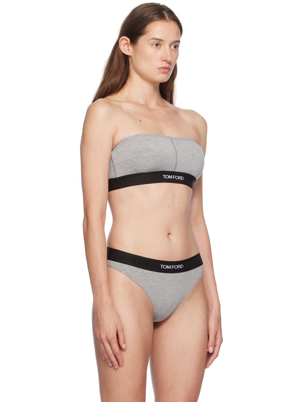 Gray Modal Signature Bandeau Bra - 2