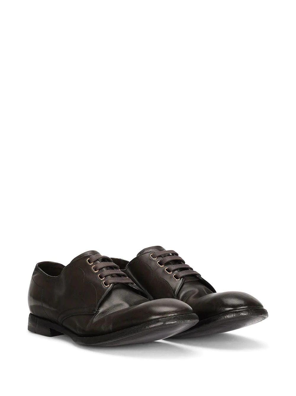 dented style derby shoes - 2