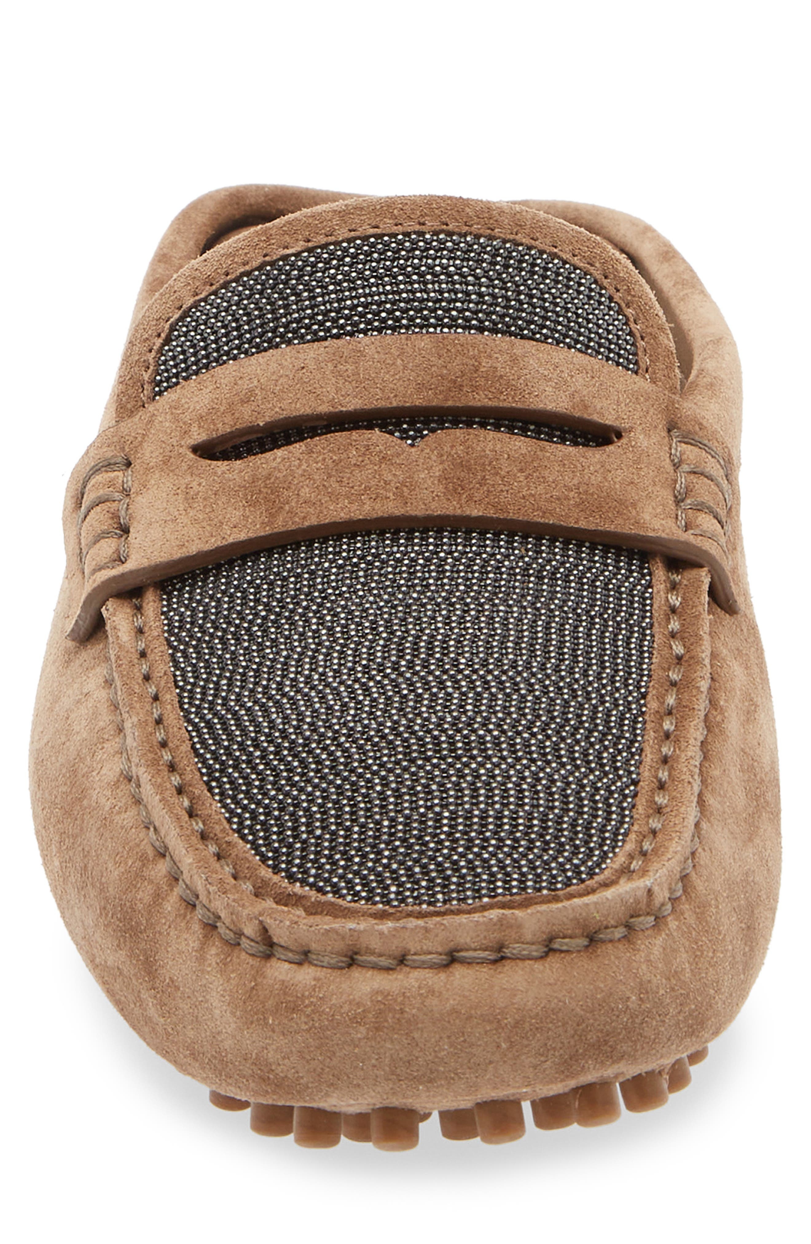 Brunello Cucinelli Monili Penny Loafer Mule in C7495 Brown at Nordstrom - 4