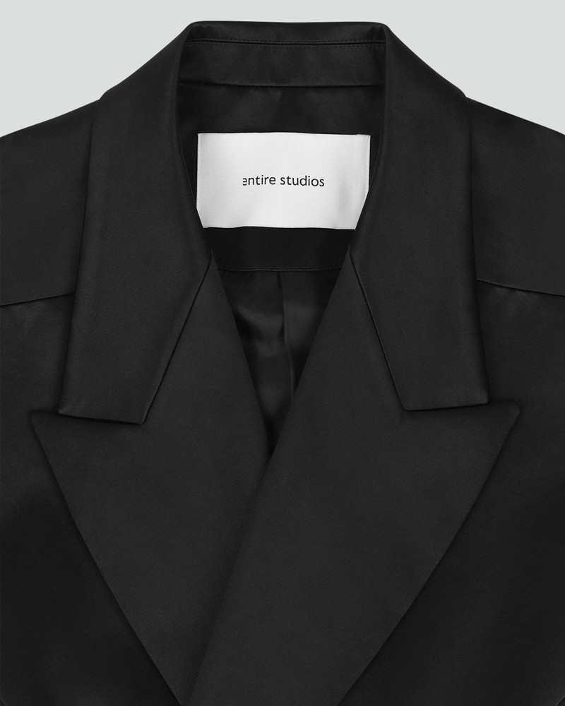DOUBLE BREASTED BLAZER BLACK SATEEN 8