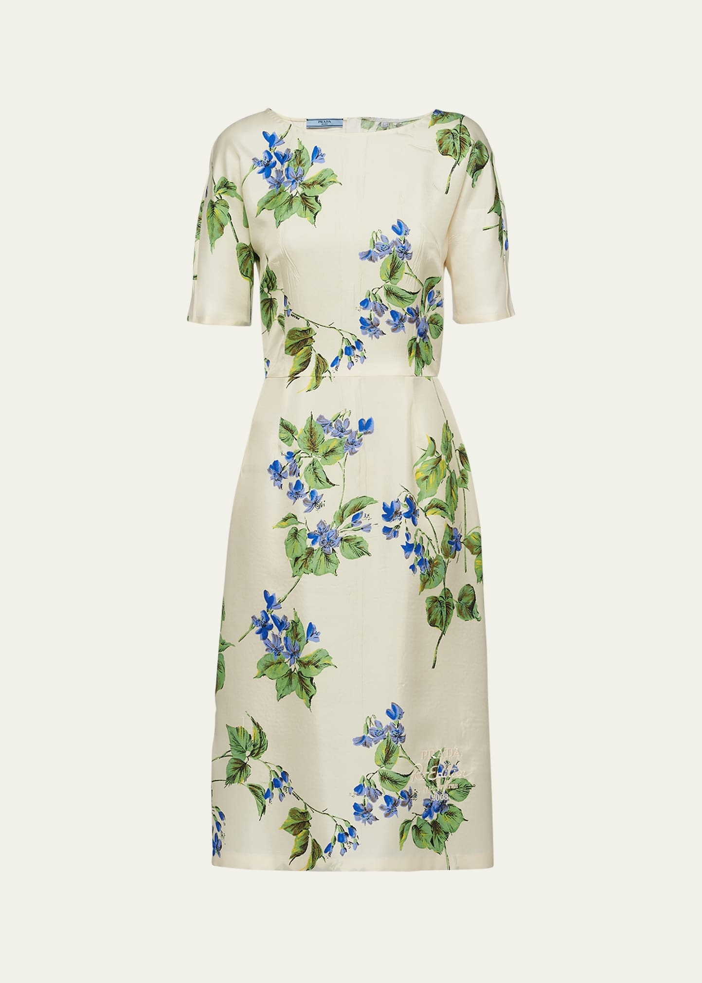 Viola Floral-Print Silk Short-Sleeve Midi Dress - 1