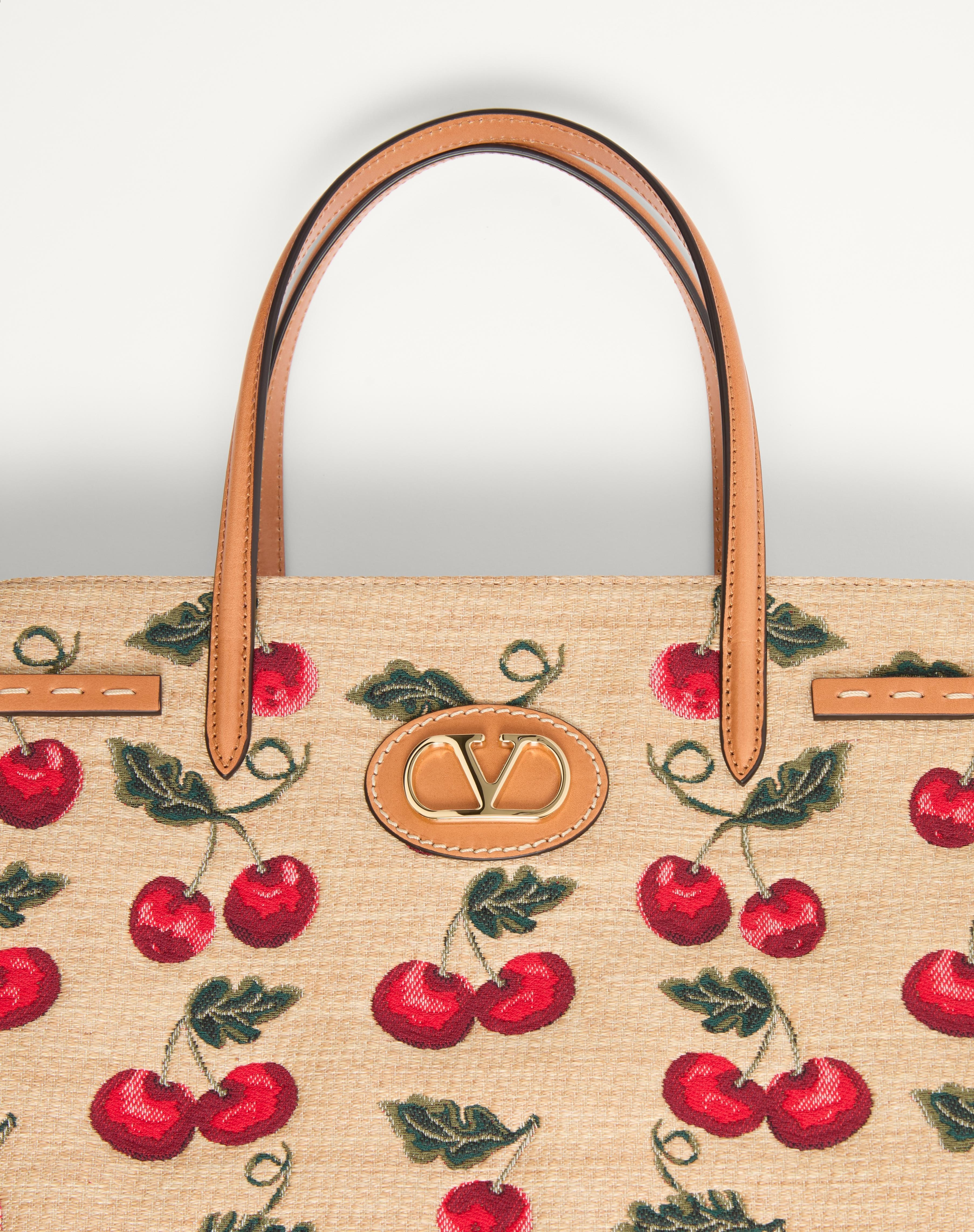 VALENTINO GARAVANI ANTIBES MEDIUM SHOPPING BAG IN JACQUARD SYNTHETIC RAFFIA - 8