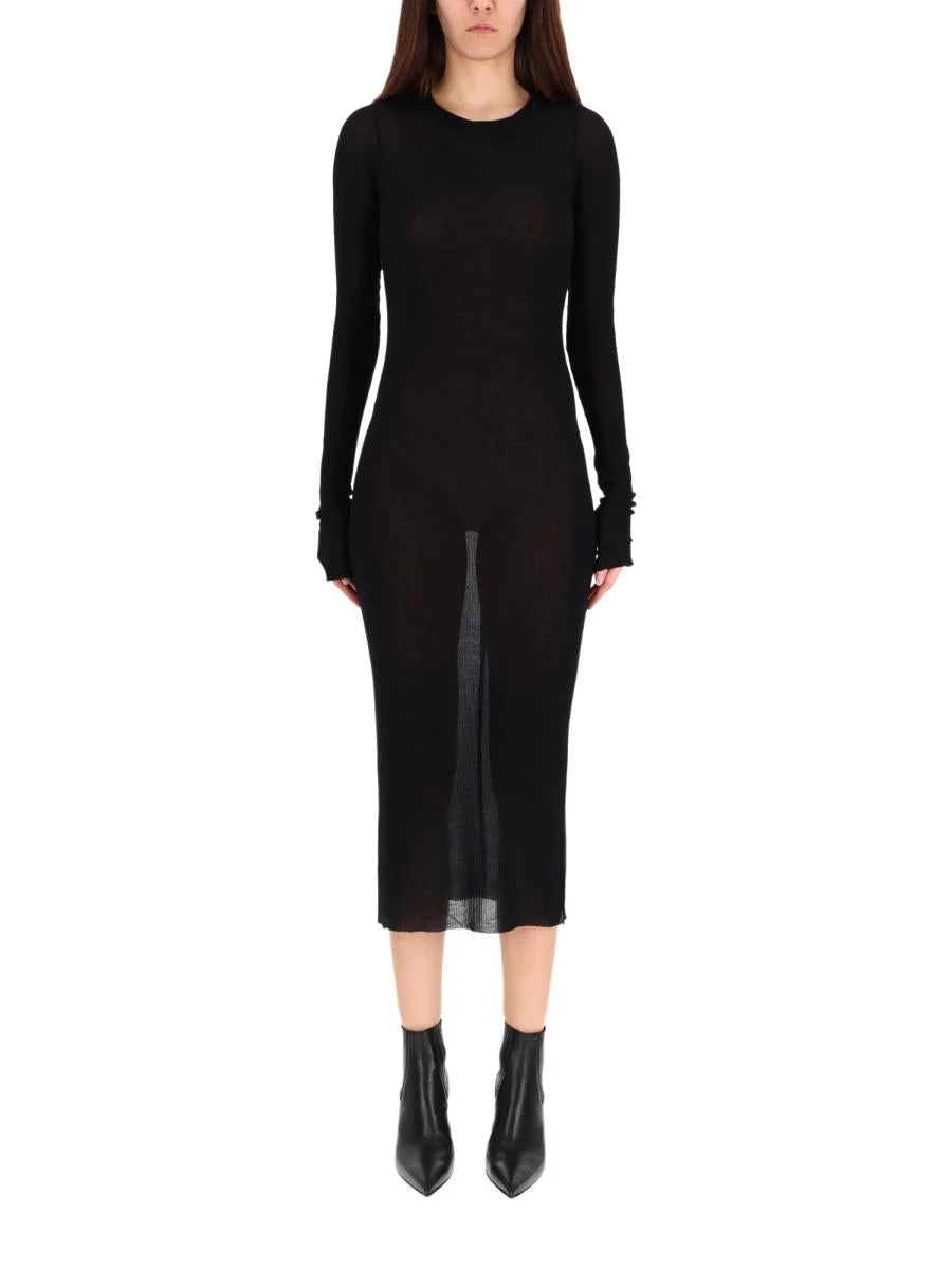 Rick Owens Long-Sleeved Midi Dress - 1