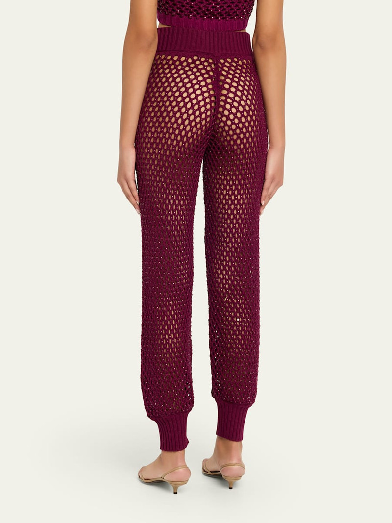 Antilles Crystal Crochet Knit Jogger Pants 3