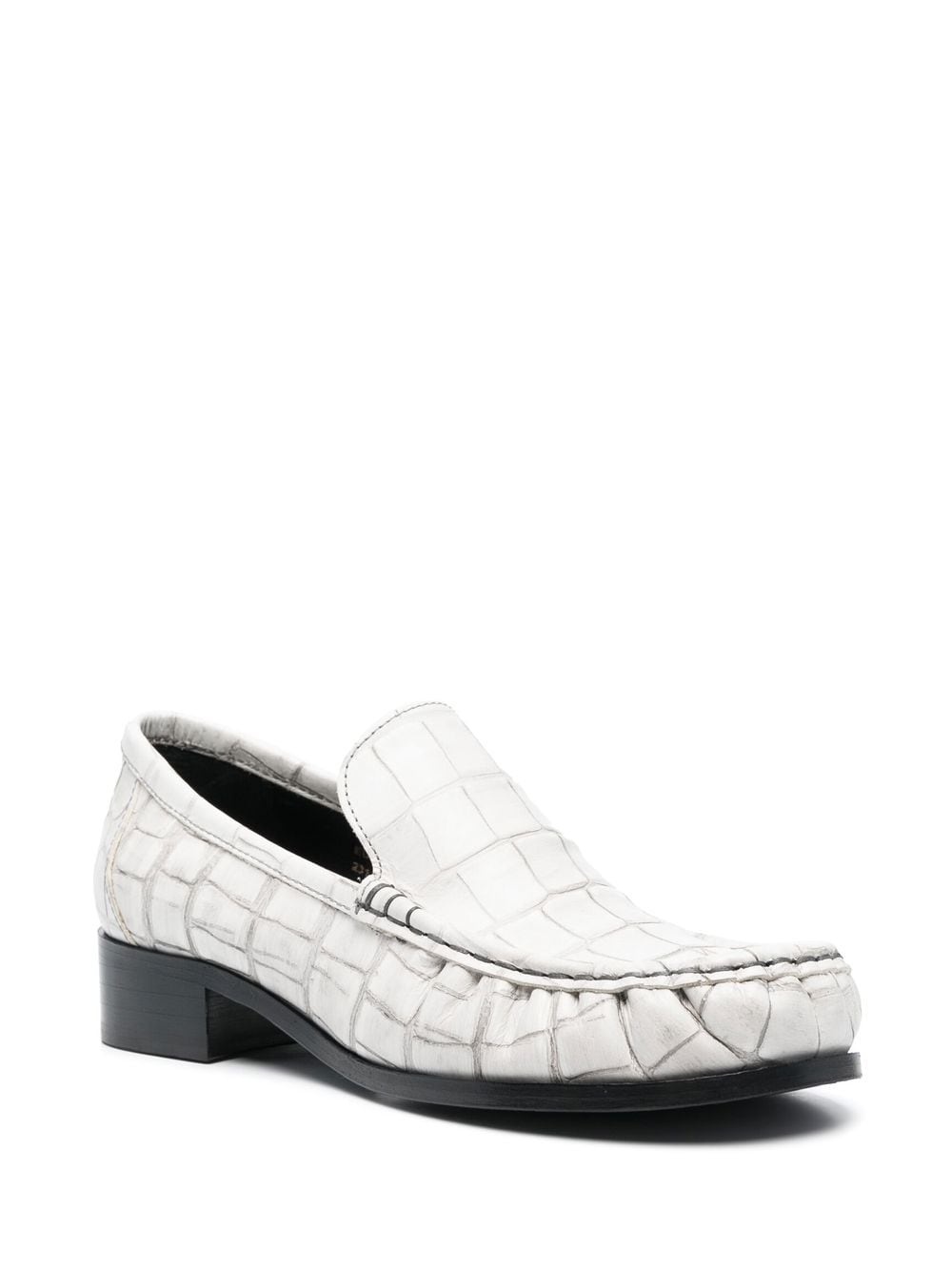 block-heel leather loafers - 2