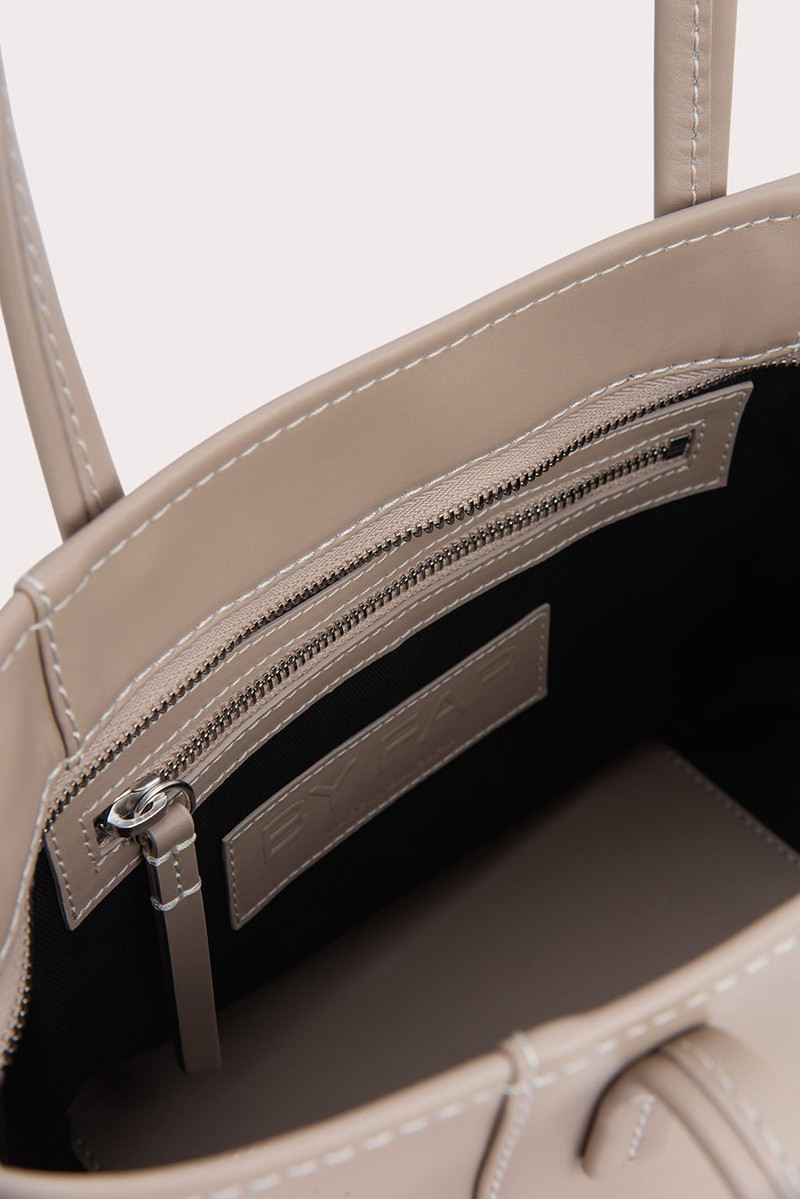 BAR TOTE TAUPE BOX CALF LEATHER 5