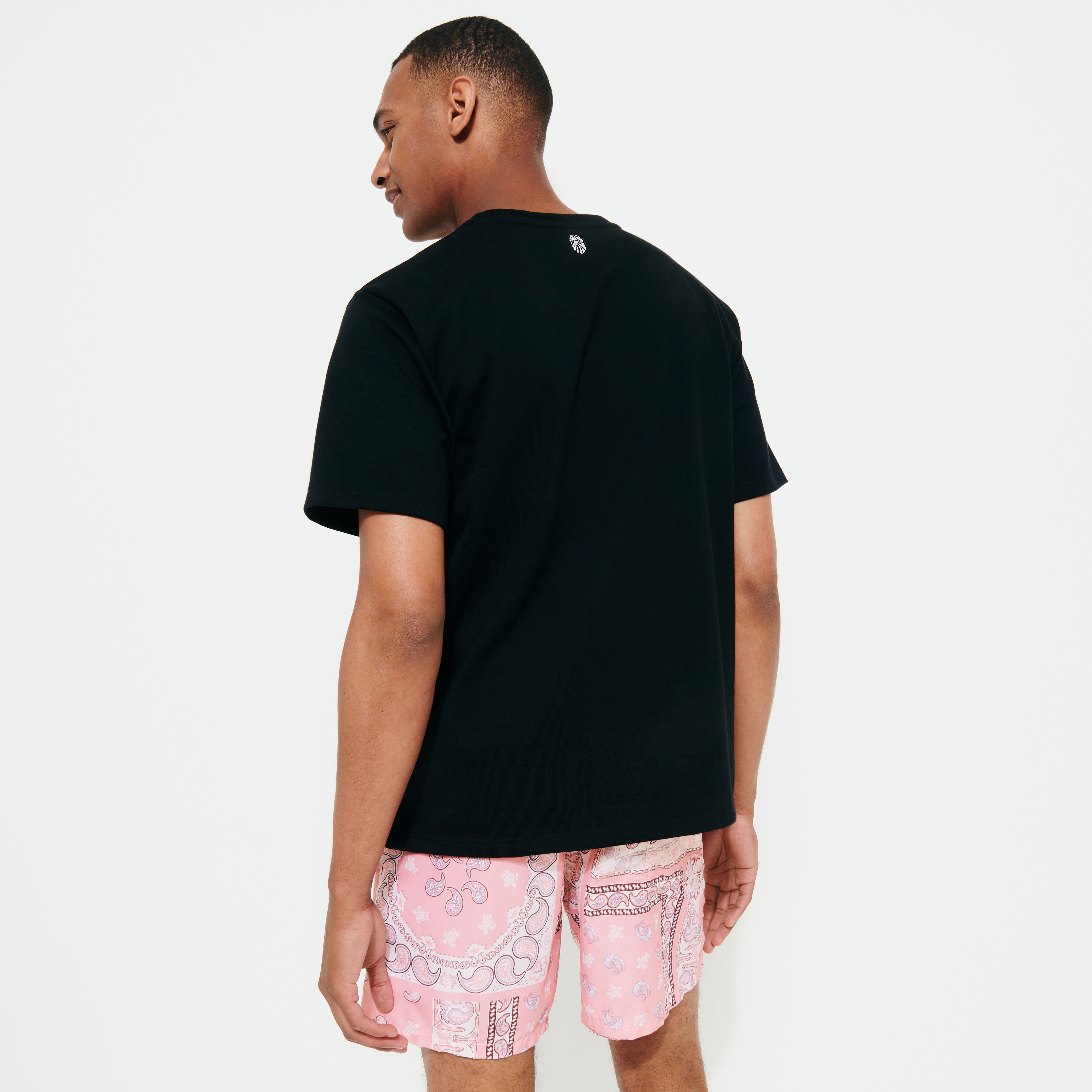Men T-Shirt Bandana Logo Printed - Vilebrequin x BAPE® BLACK - 3