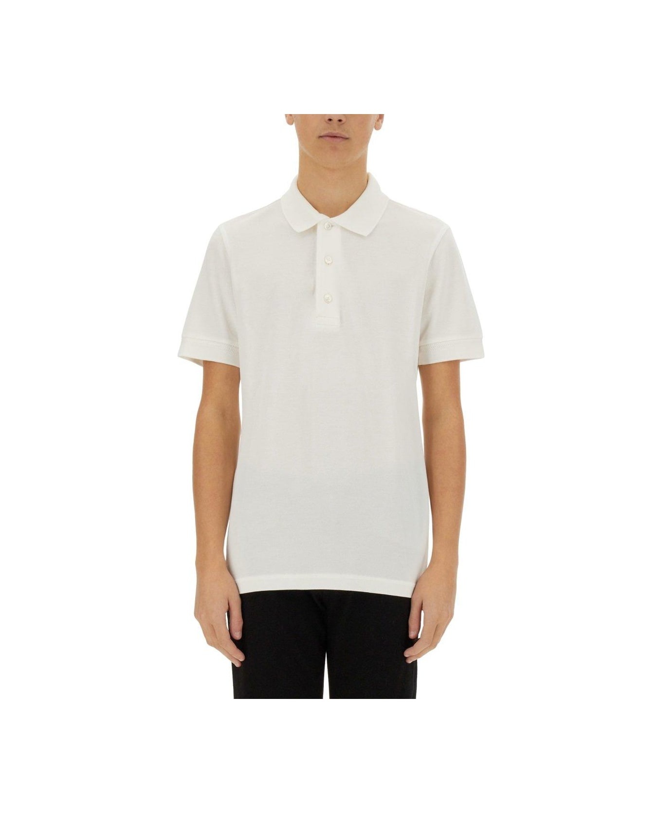Logo Embroidered Short-sleeved Polo Shirt - 1