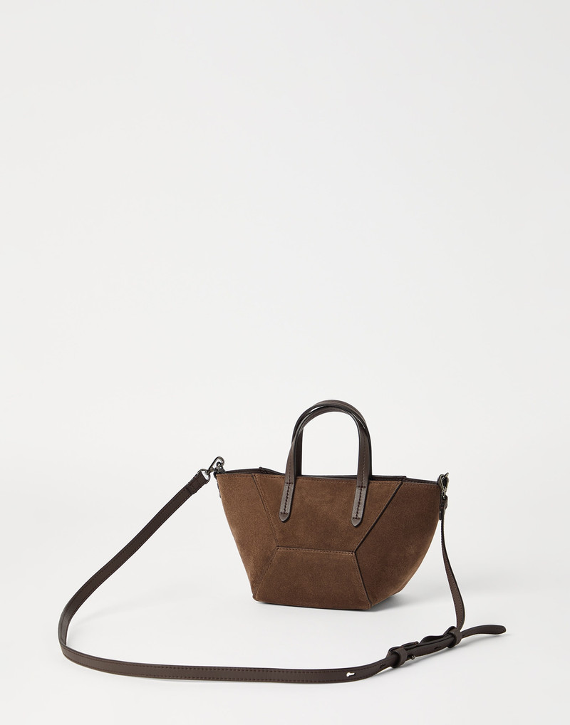 Brunello Cucinelli BC Duo mini bag in suede with monili outlook
