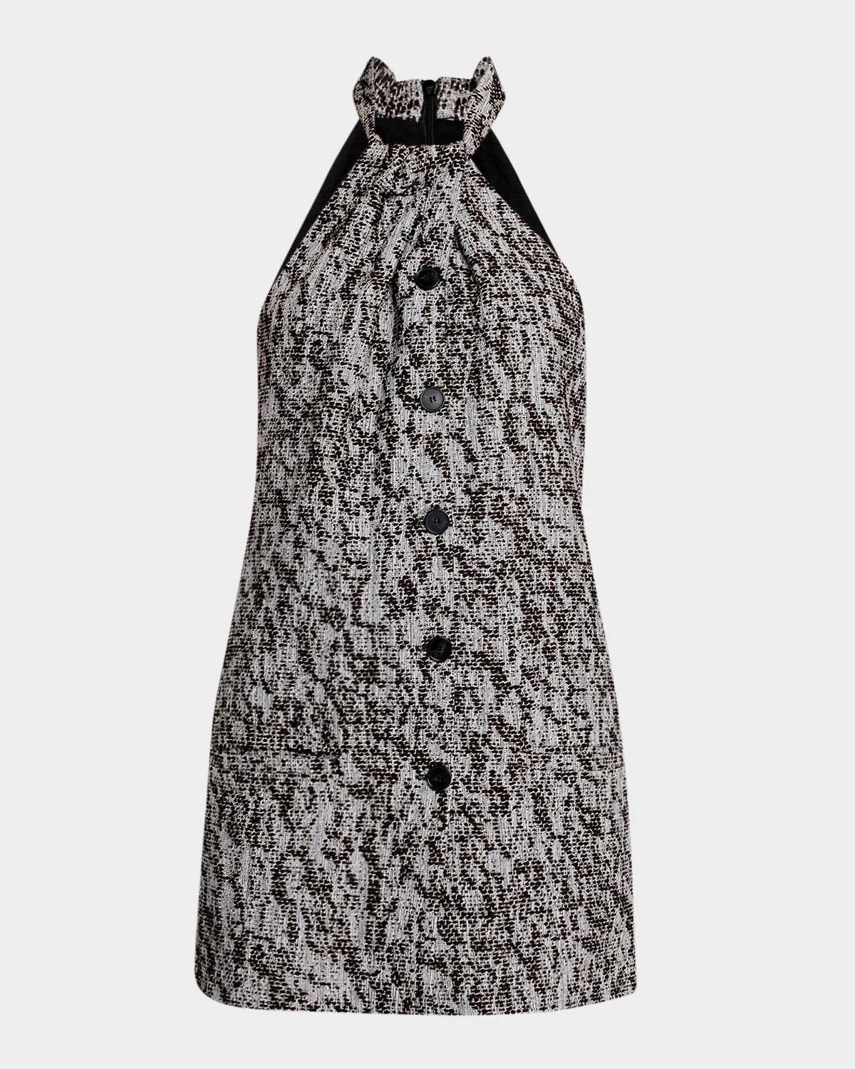 Elara Woven Halter Mini Dress - 1