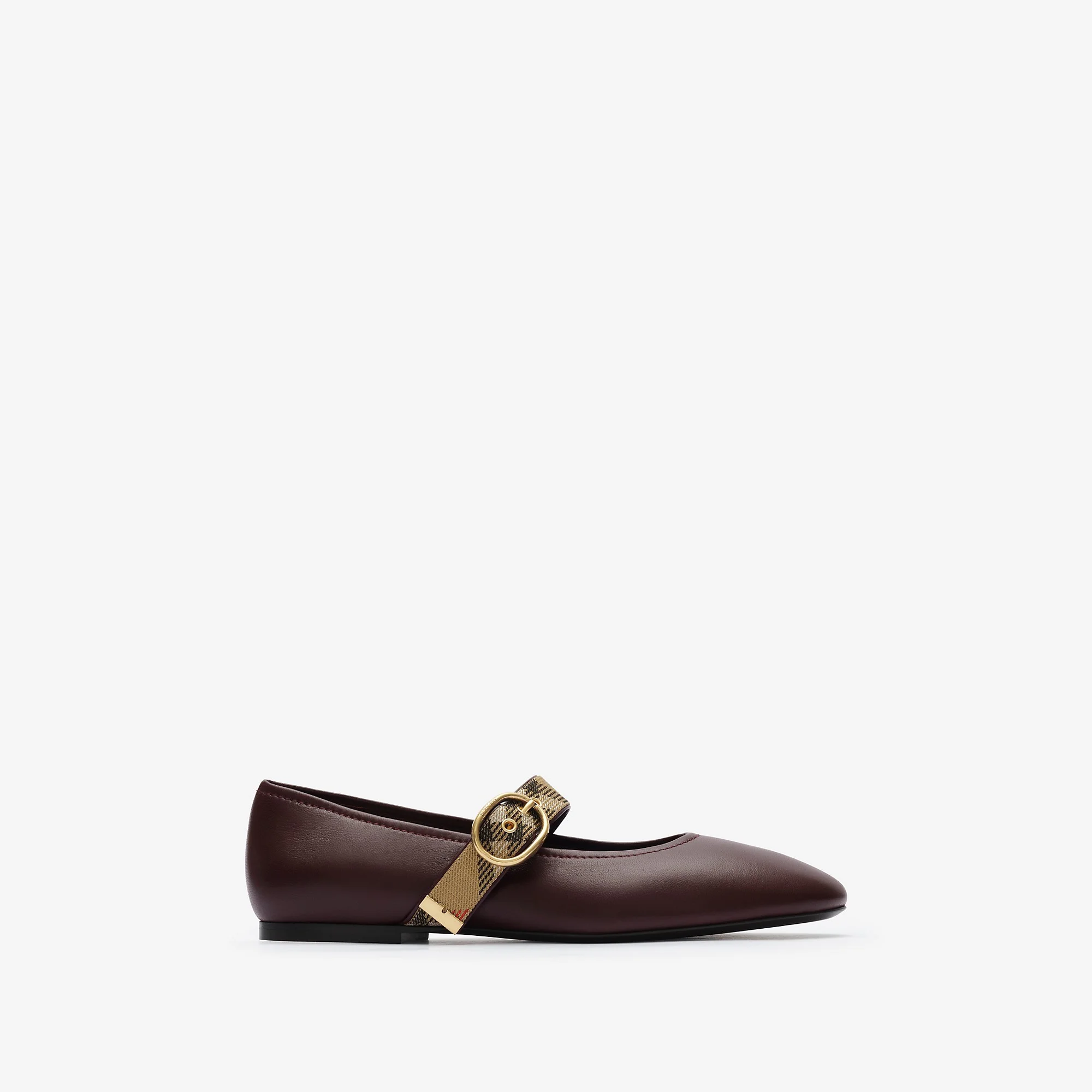 Check Strap Leather Robin Ballerinas - 1