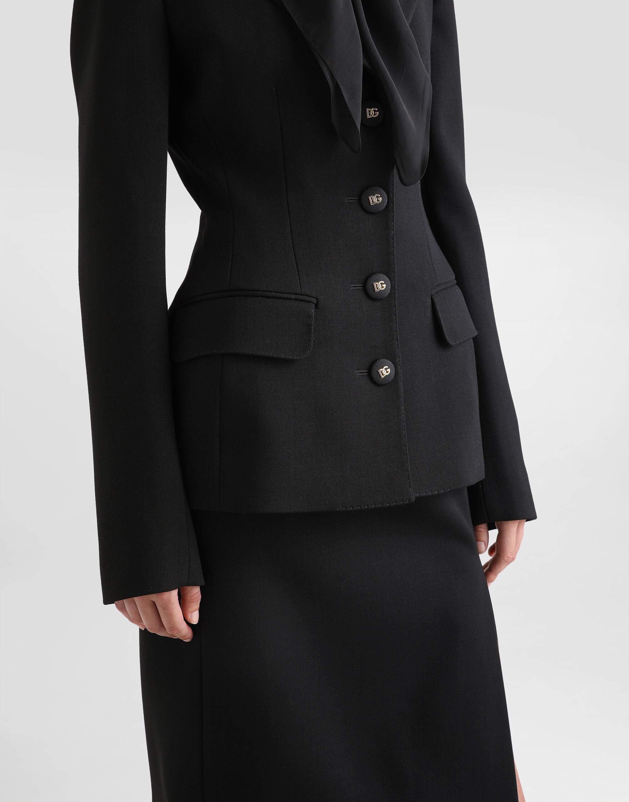 Single-breasted wool Dolce jacket - 4