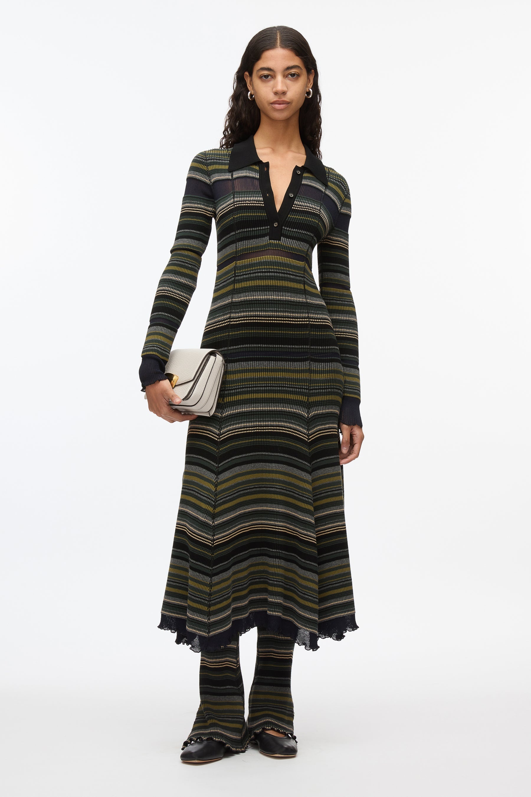 Reversible Stripe Knit Polo Dress - 2