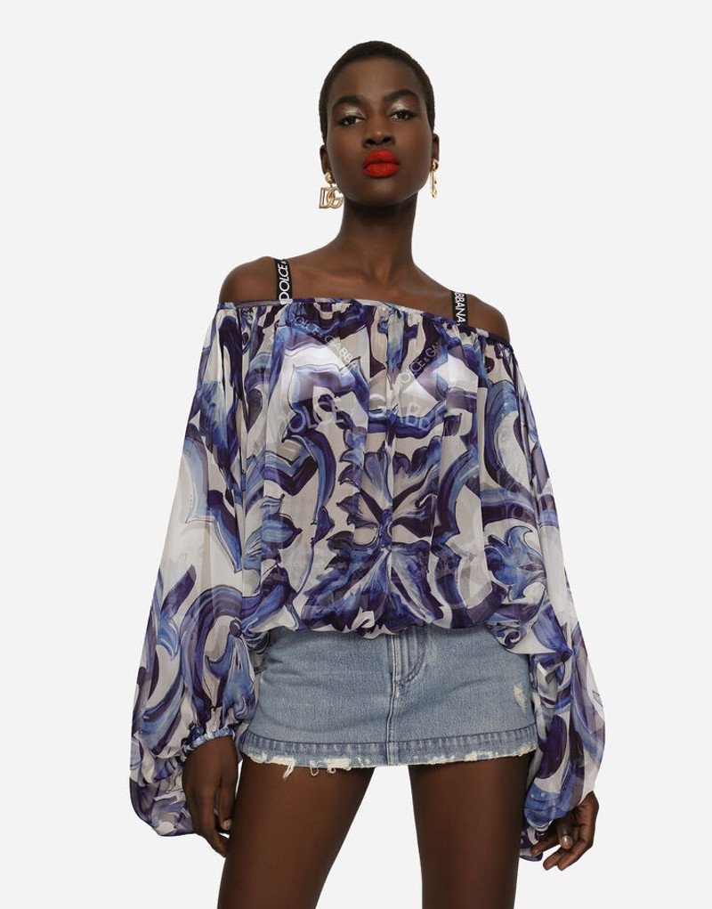 Zebra-print chiffon blouse 4