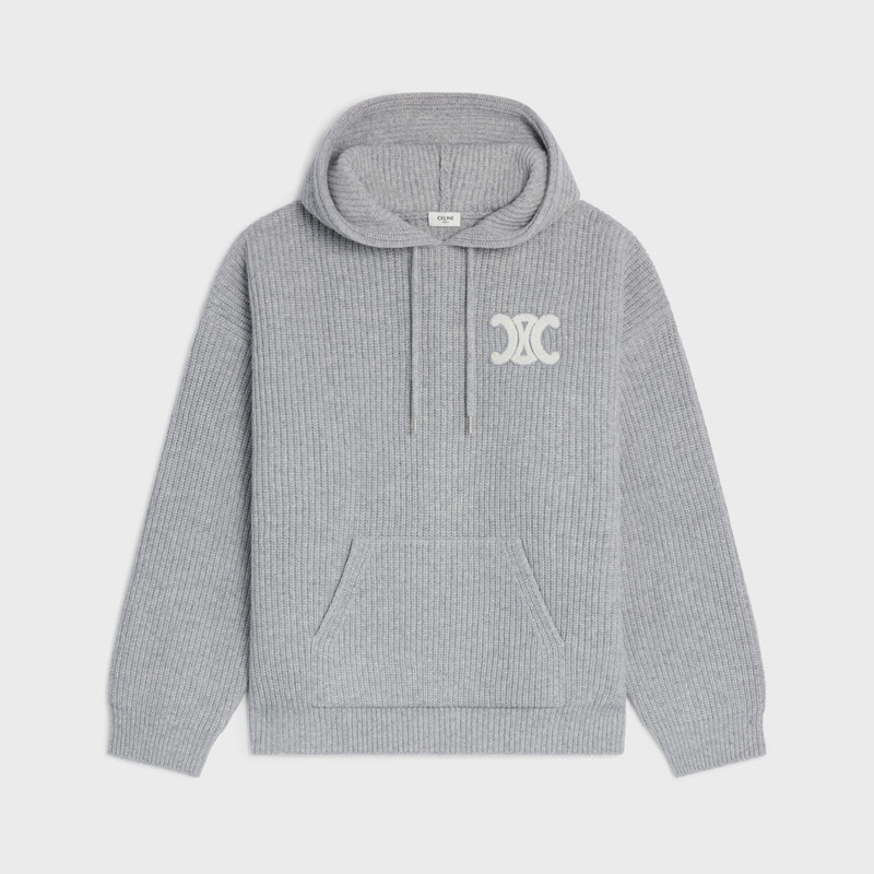 hooded sweater IN RIBBED WOOL 1
