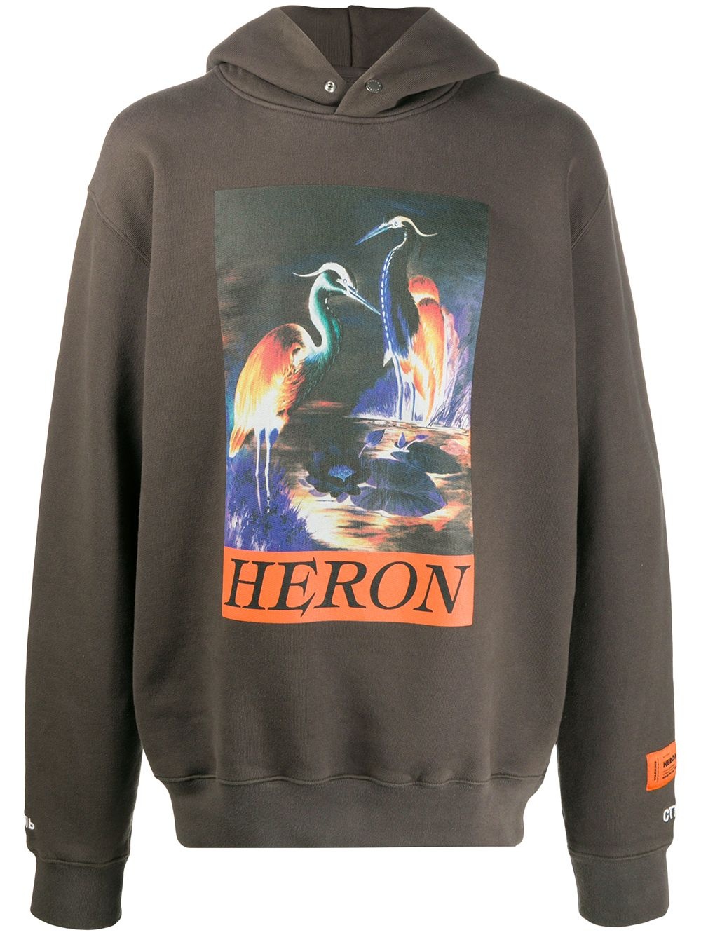 graphic print cotton hoodie - 1