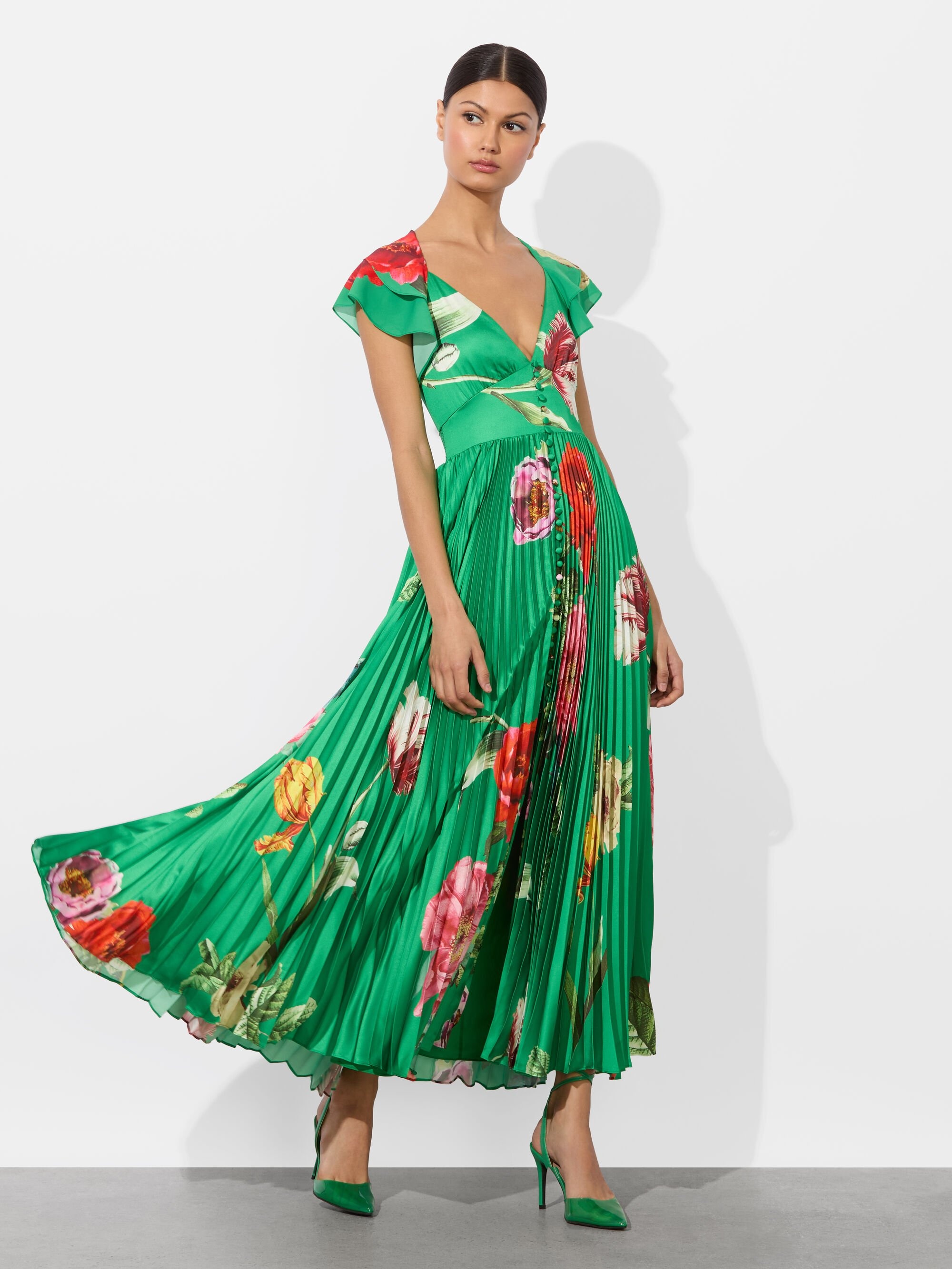 HALIA PLEATED MIDI DRESS - 2