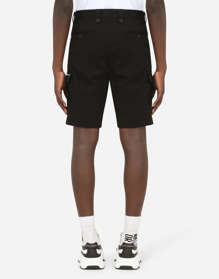 Stretch cotton cargo shorts - 2