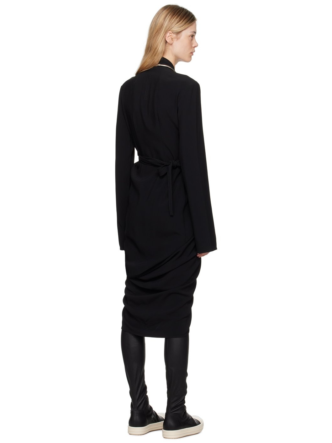 Black Porterville Wrap Midi Dress - 3