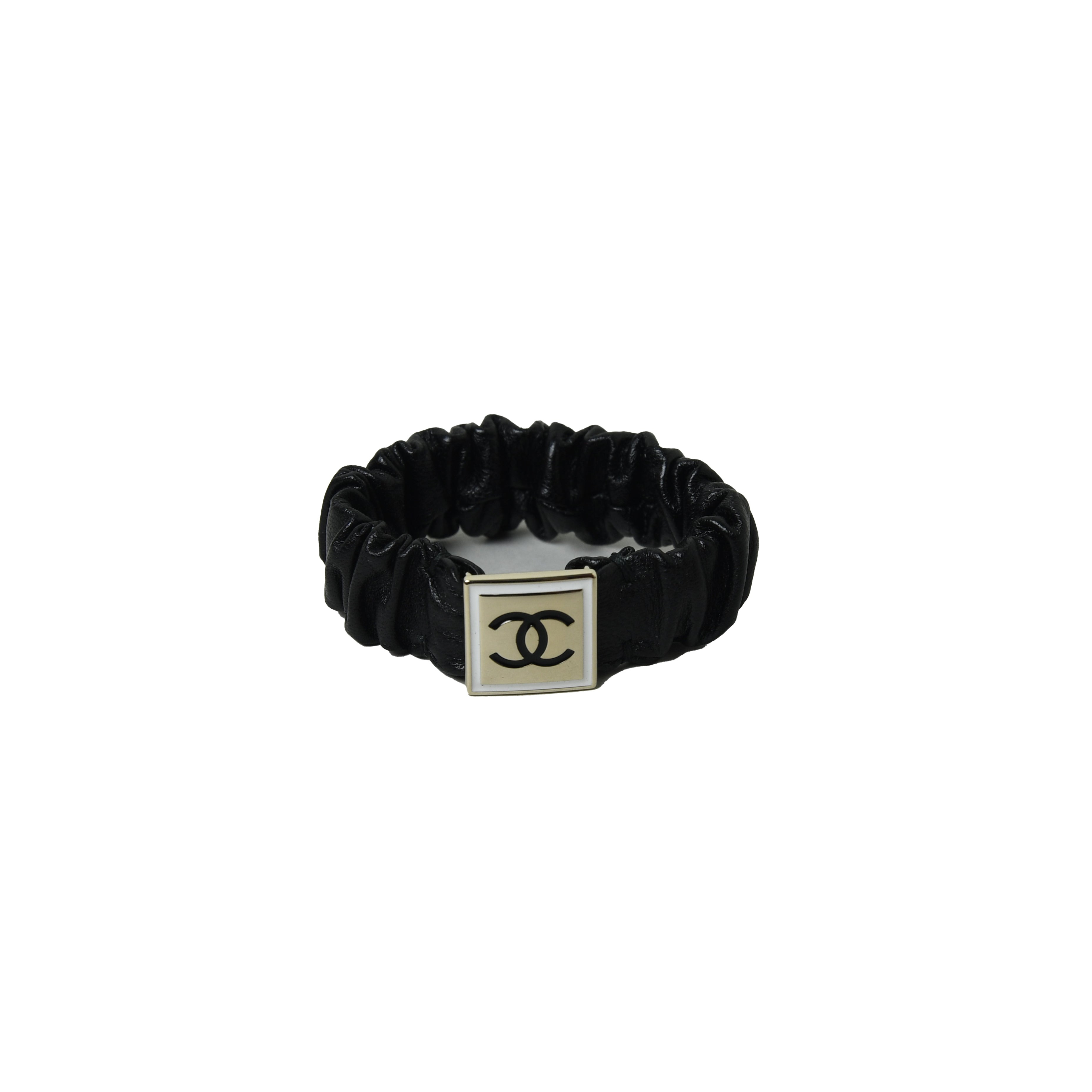 Chanel CC Leather Hair Tie Black - 2