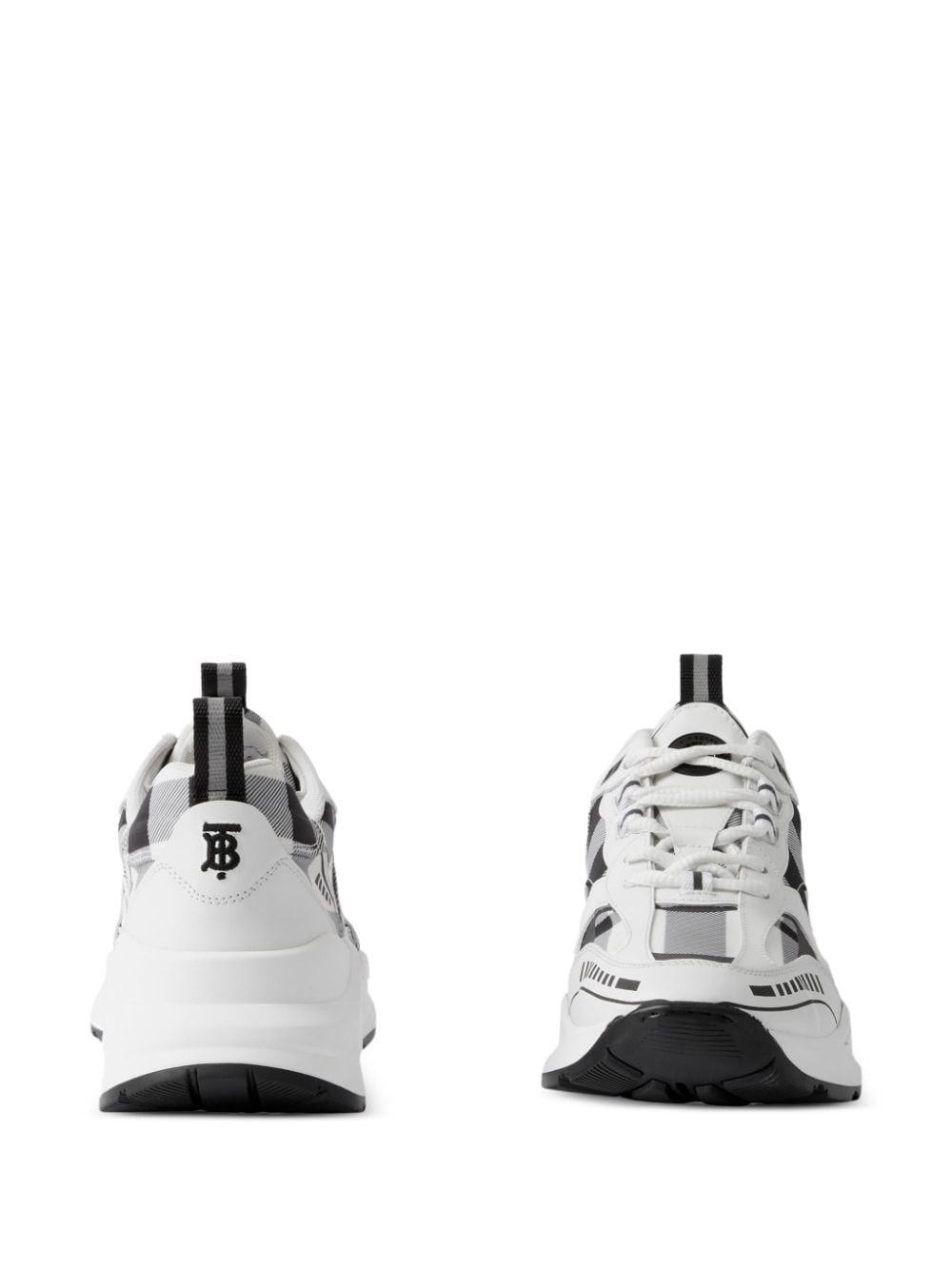 check-pattern leather sneakers - 4