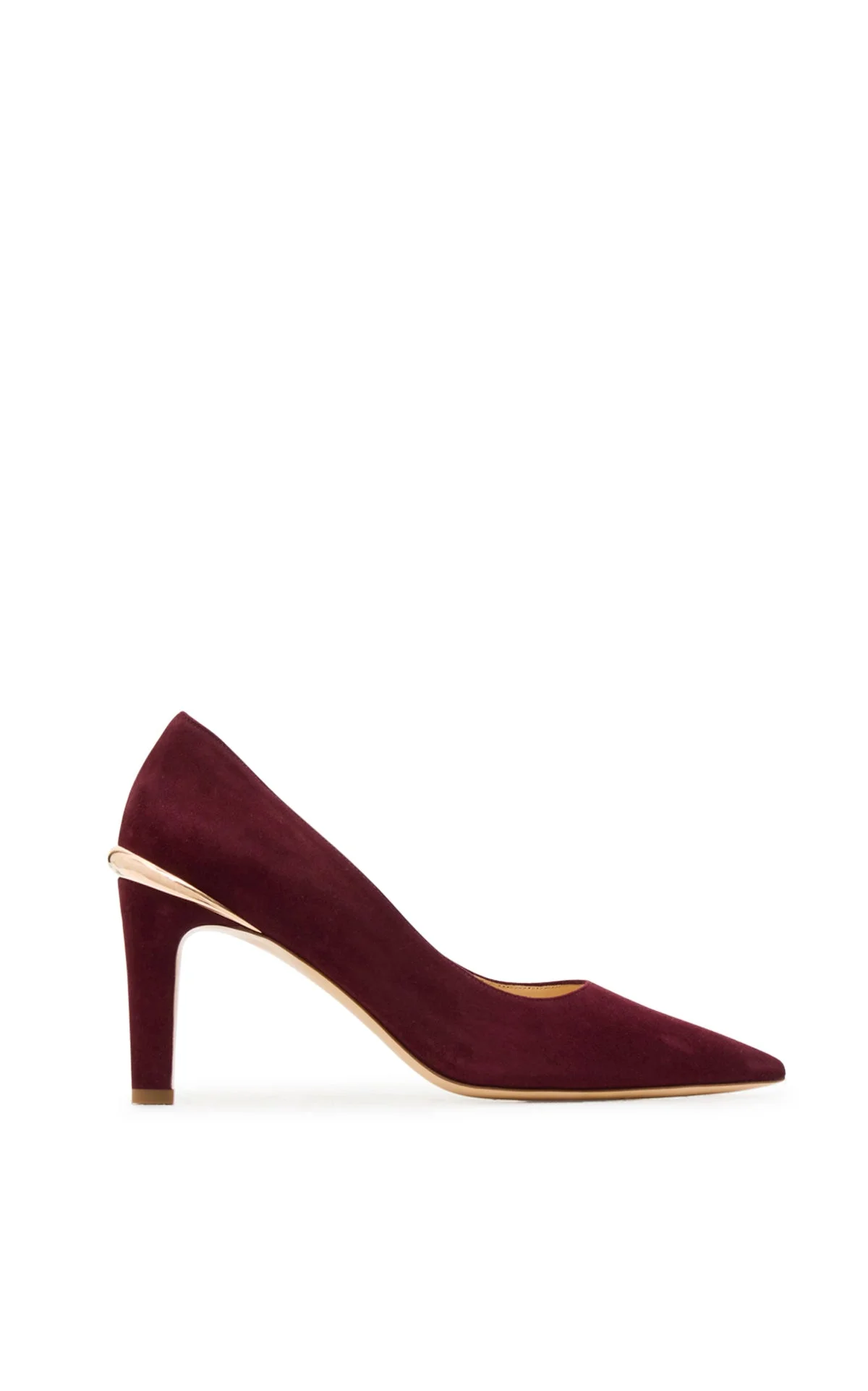 Edwina High Heel Stiletto Pump in Bordeaux Suede - 1