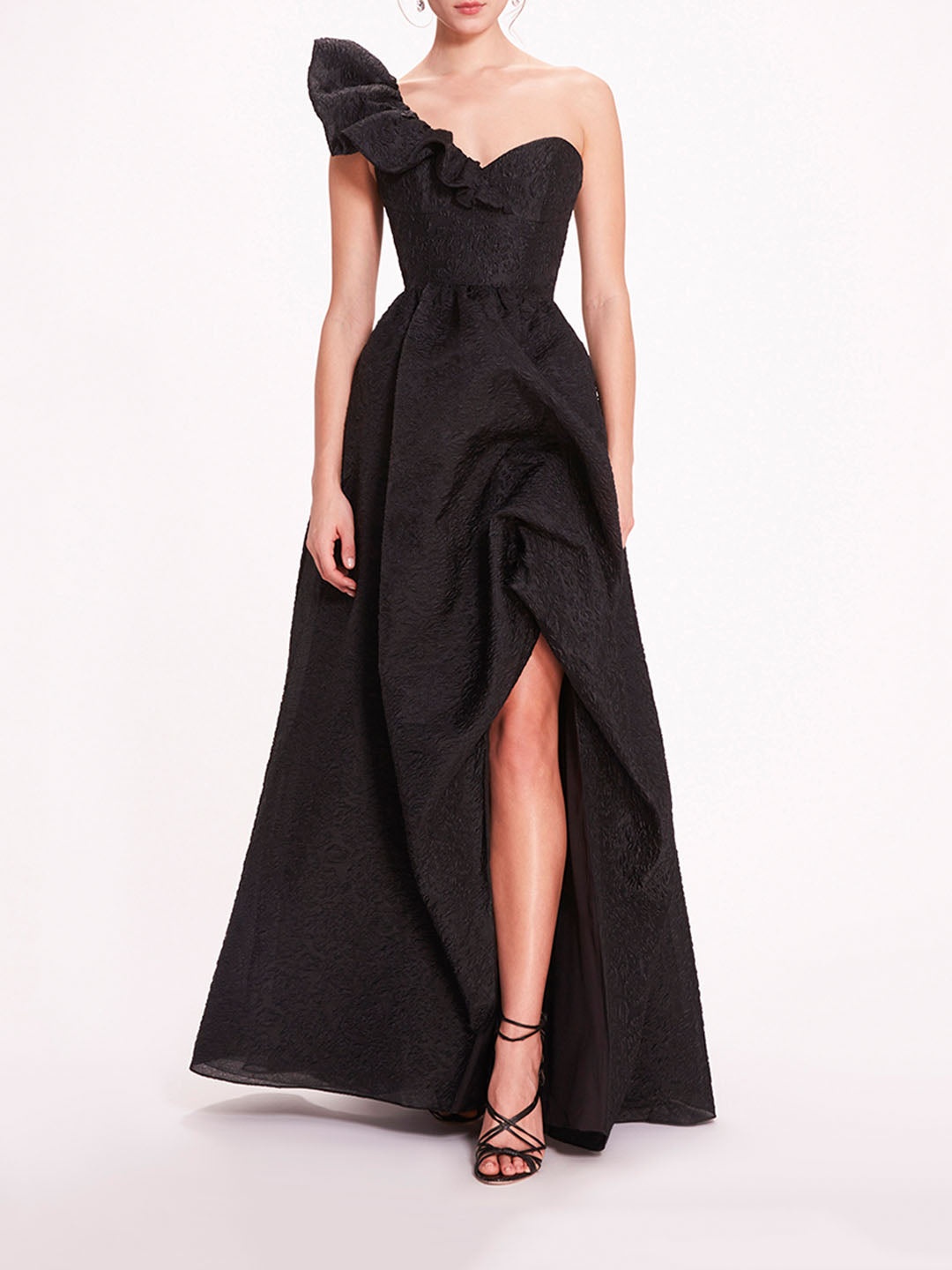 CLOQUE DRAPED GOWN - 1