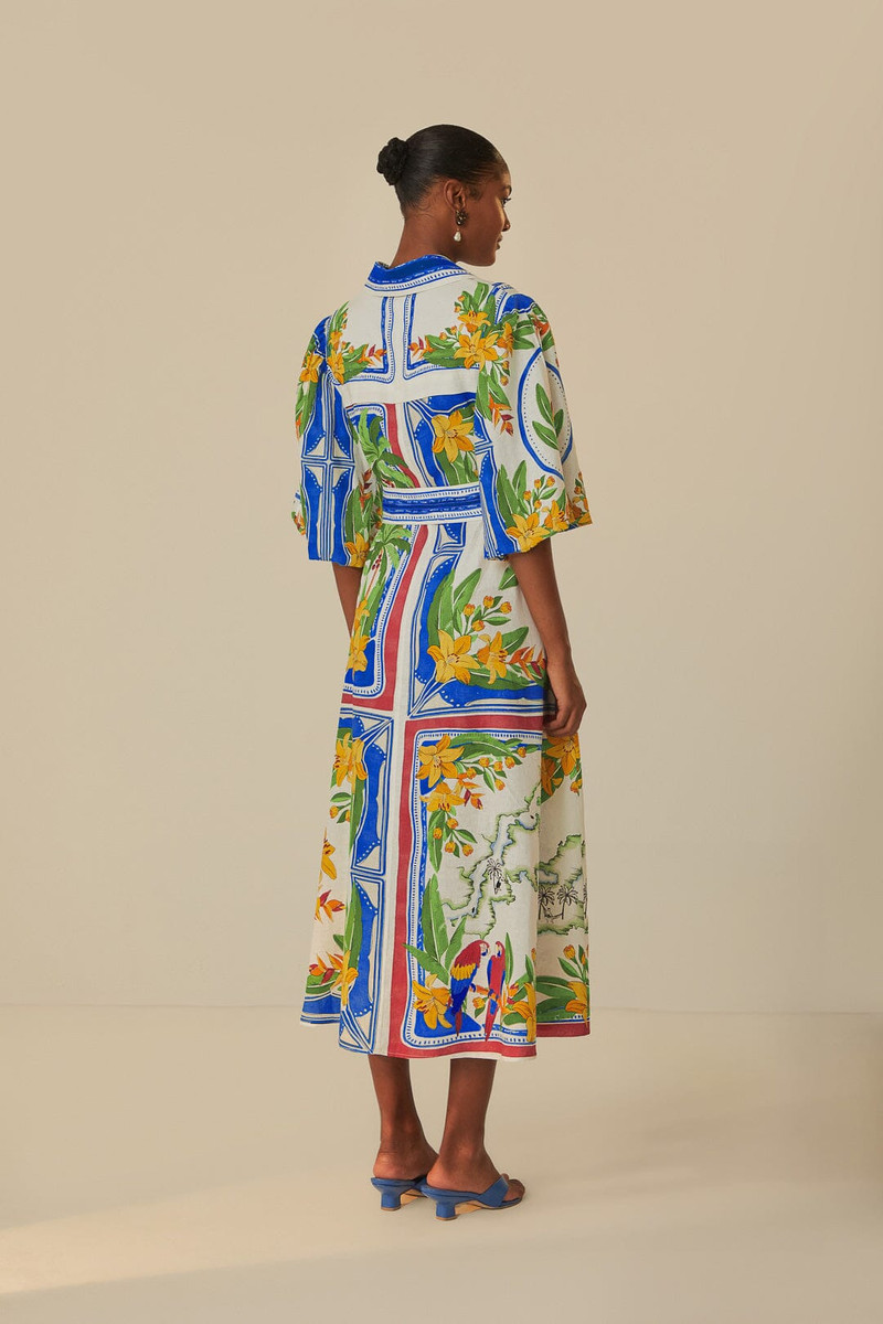 Off-White Tropical Destination Midi Dress 4