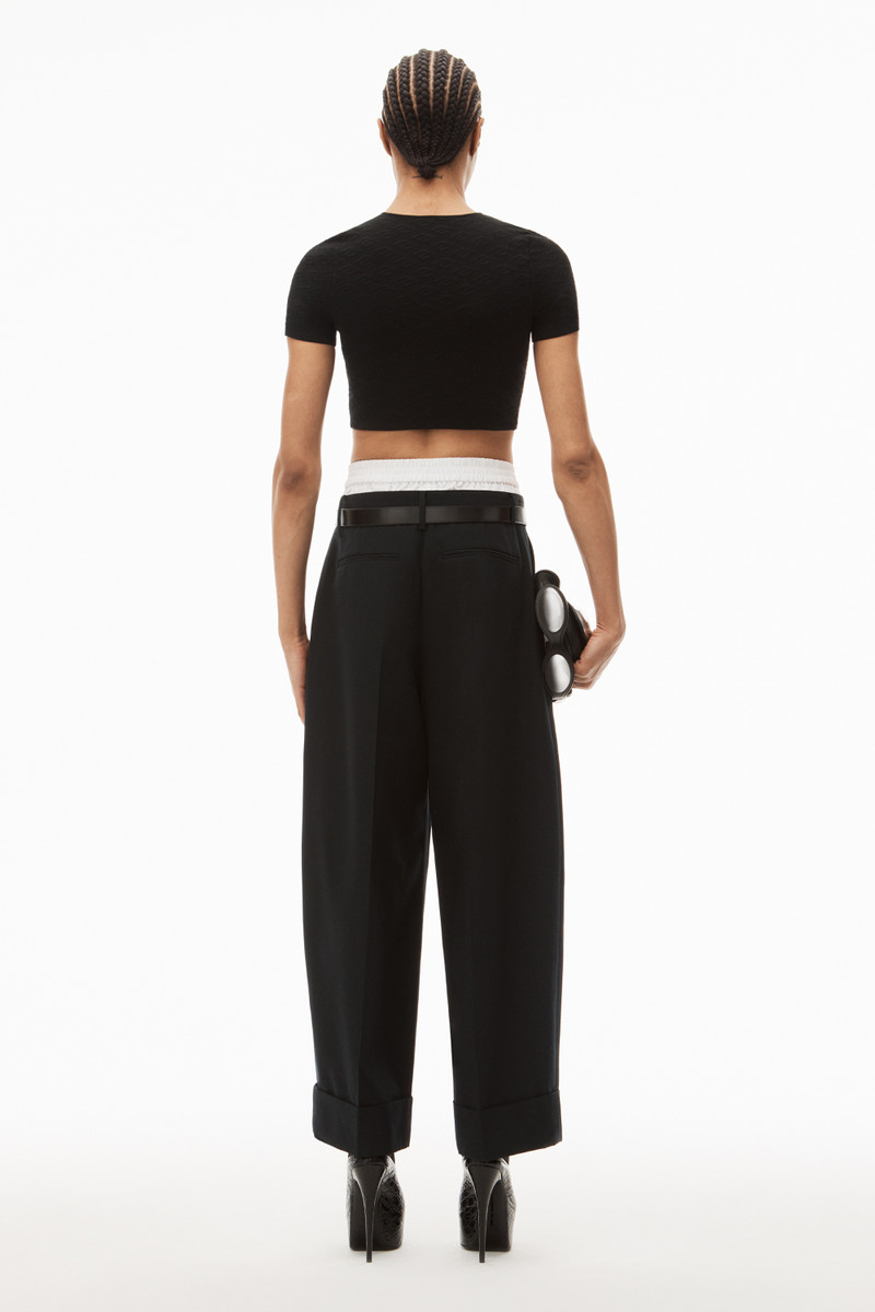 CROPPED TEE IN COMPACT JACQUARD 4