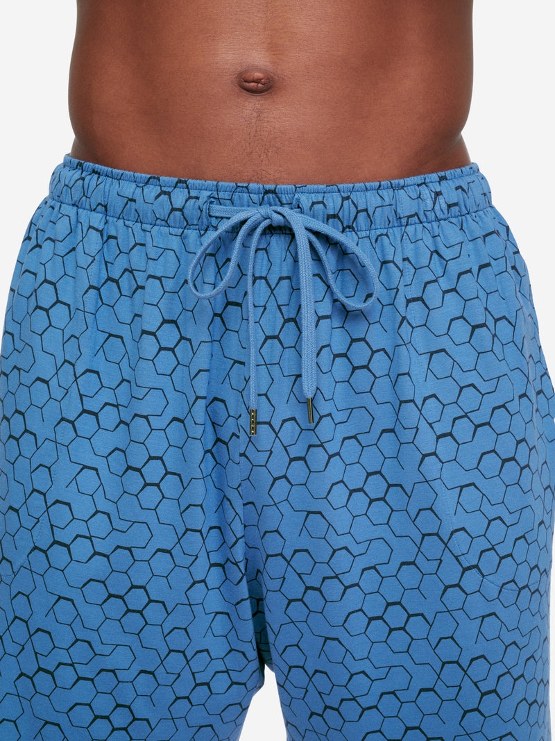 Men's Lounge Shorts London 6 Micro Modal Stretch Blue - 4