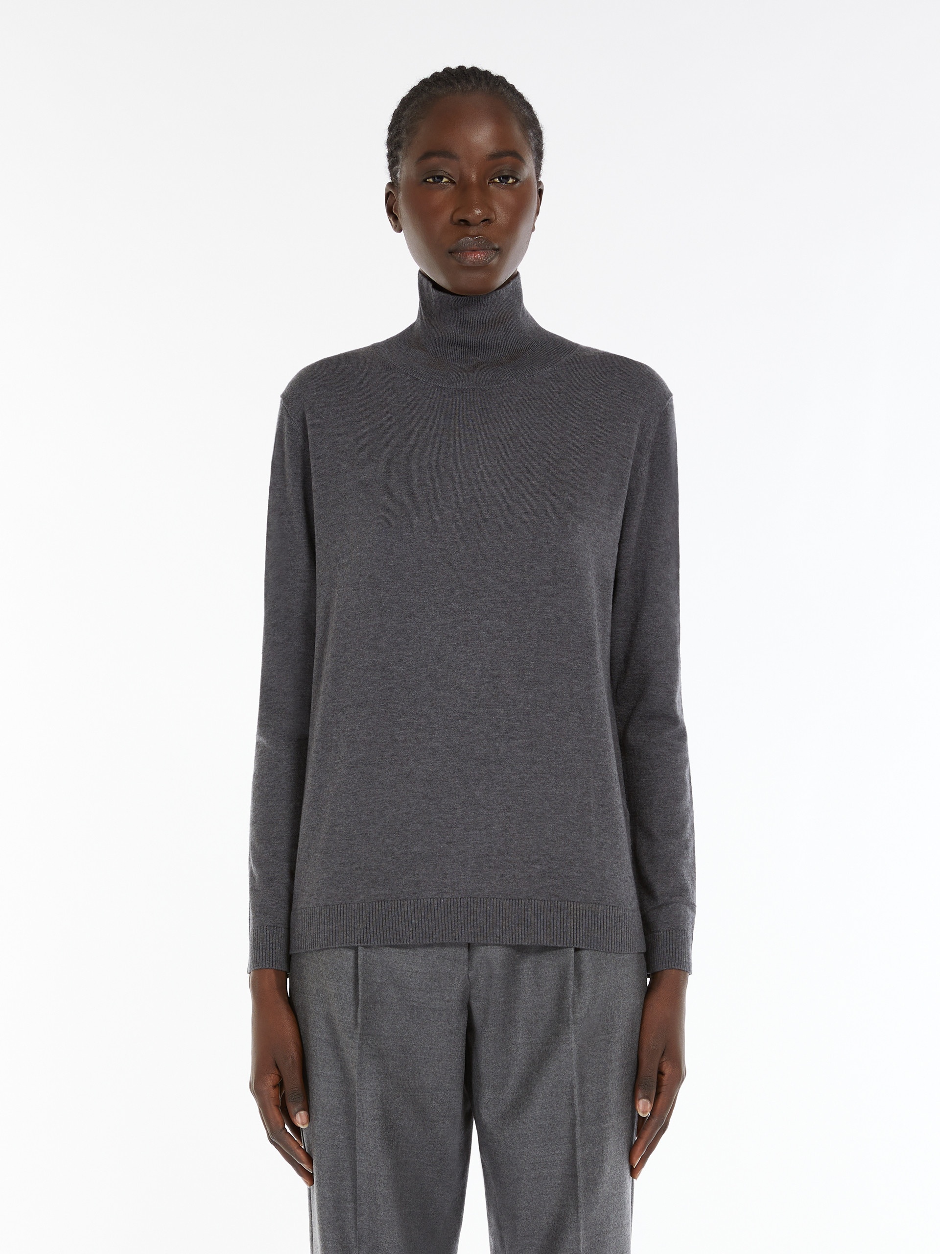 KIKU Silk and wool polo-neck sweater - 3