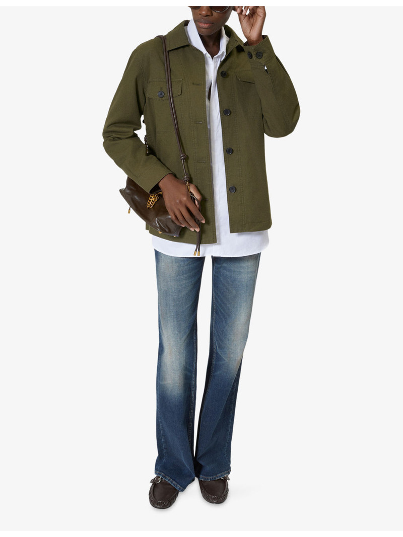 The Kooples Collared Graphic-Print Cotton Jacket outlook