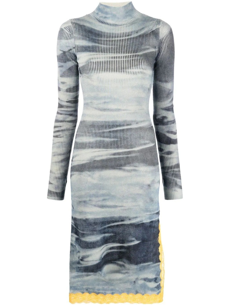 tie-dye ribbed-knit dress 1