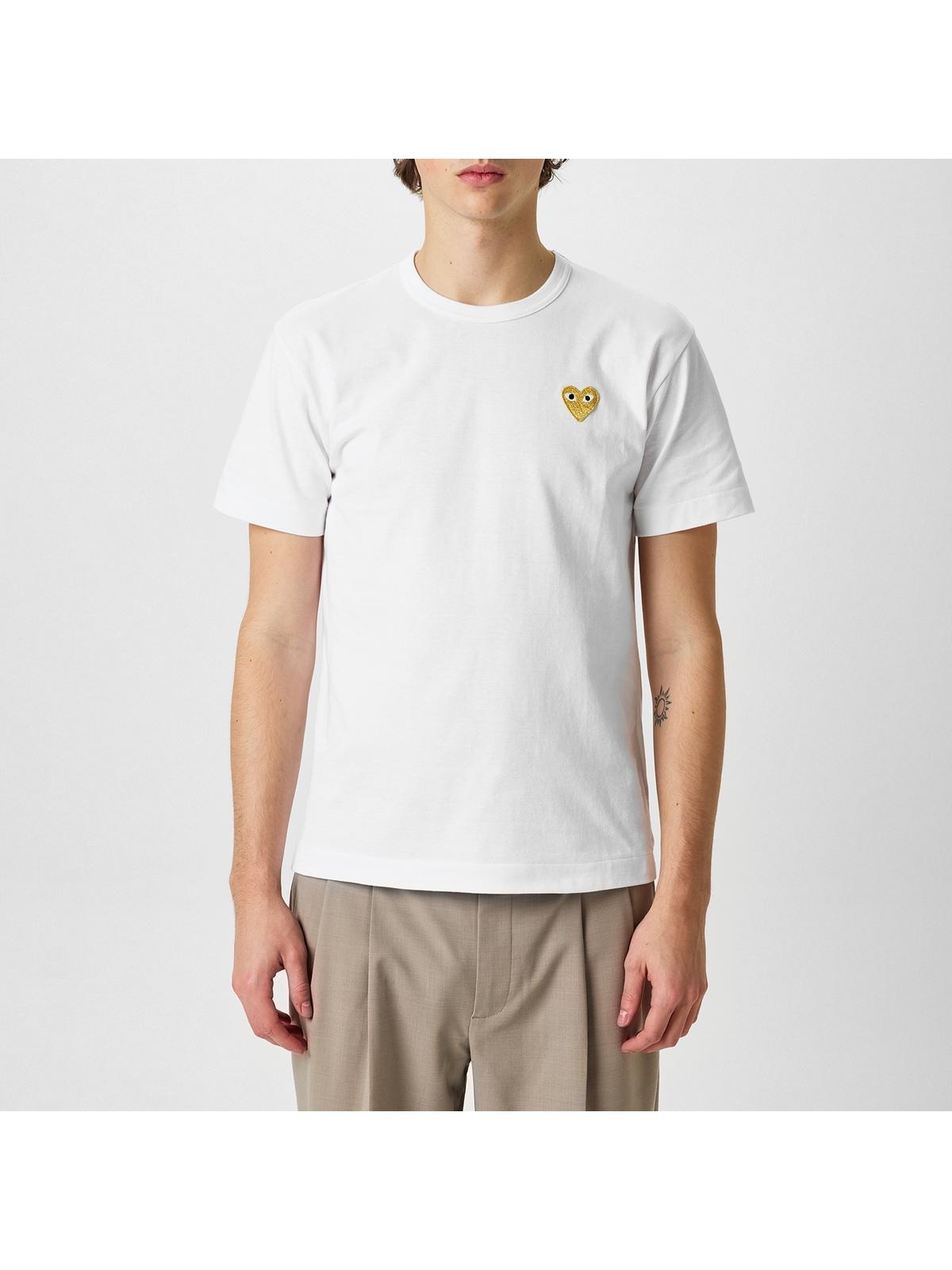 Comme des Garcons PLAY GOLD HEART LOGO T SHIRT cruisefashion REVERSIBLE