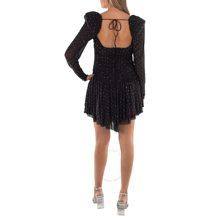 Rotate Rhinestone-Embellished Ruffle Mesh Mini Dress - 6