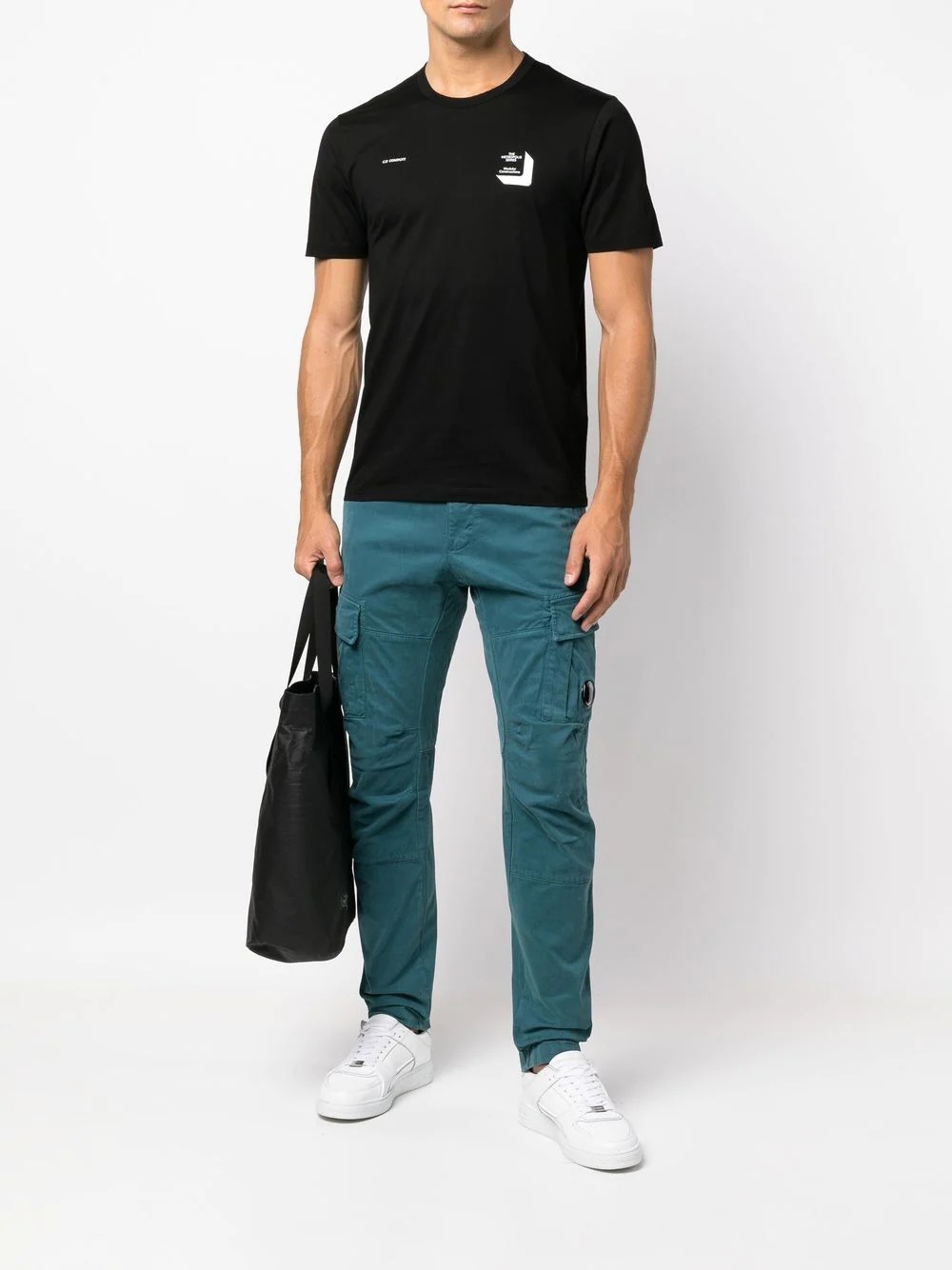 logo-patch cargo trousers - 2