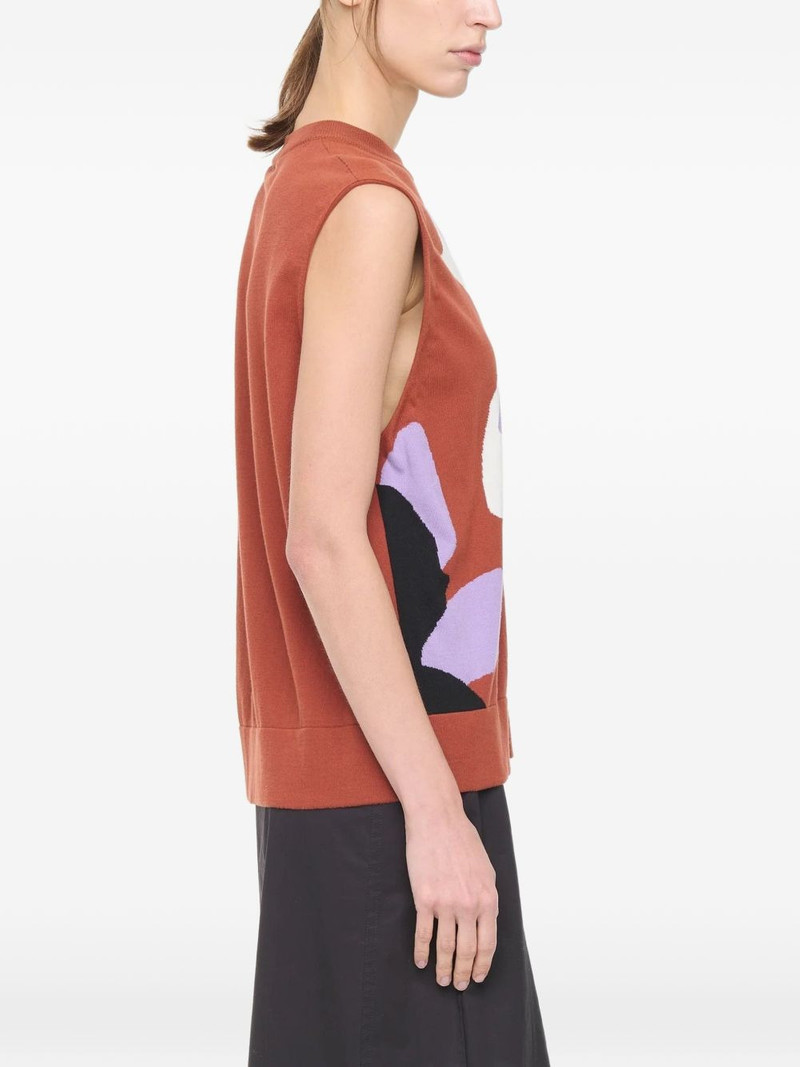 Plan C flower intarsia-knit vest 5