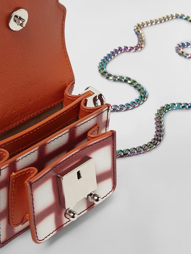 CHECK PRINT SAFFIANO CALF NANO TRUNK BAG - 5