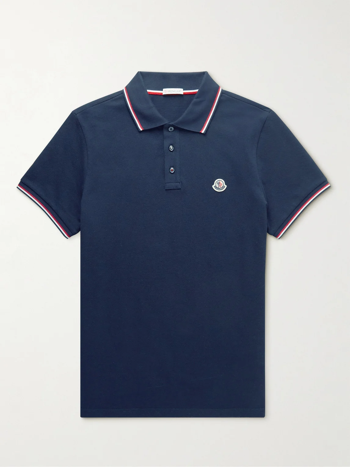 Logo-Appliquéd Striped Cotton-Piqué Polo Shirt - 1