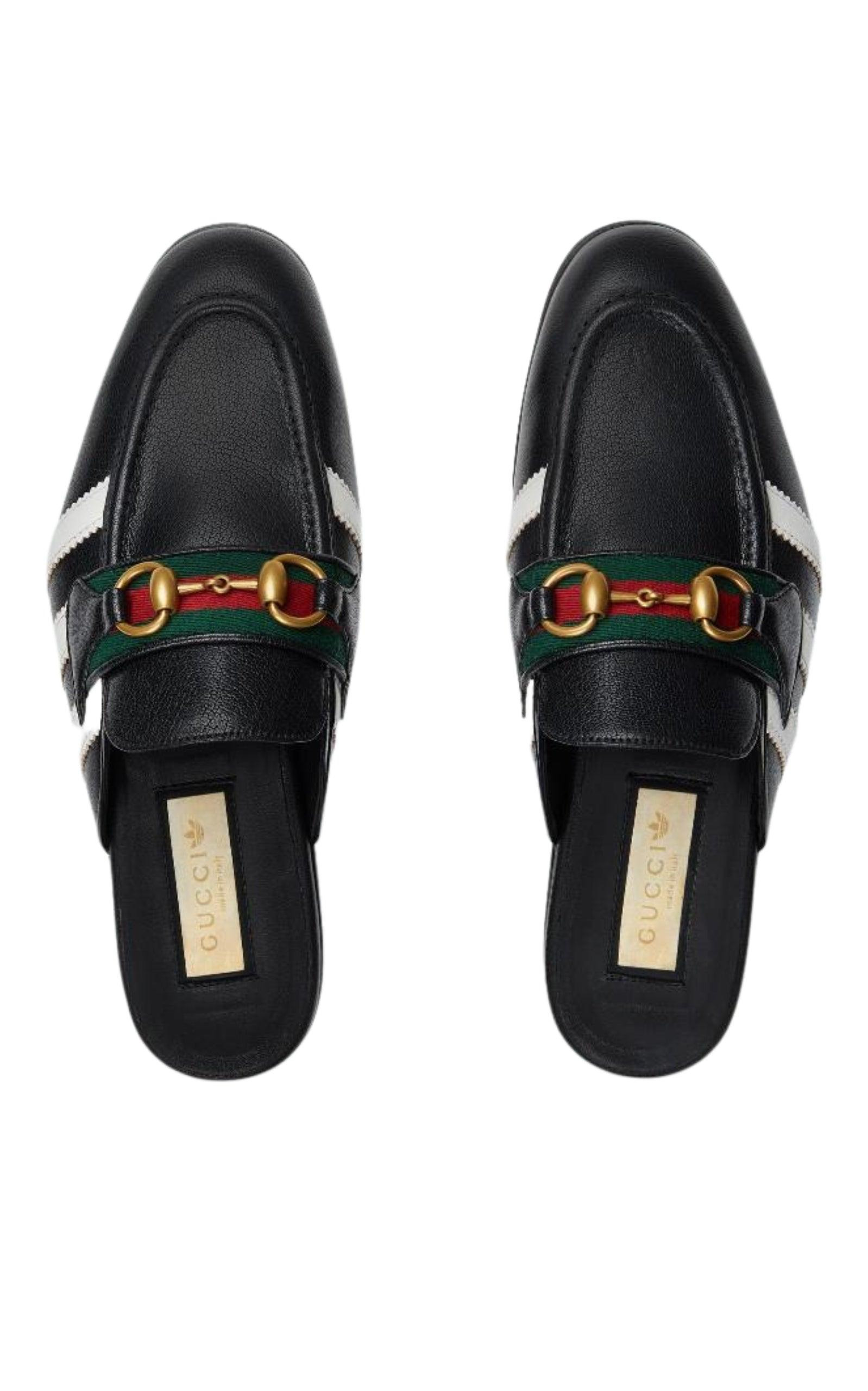 Horsebit x Adidas Leather Slipper in Black - 3