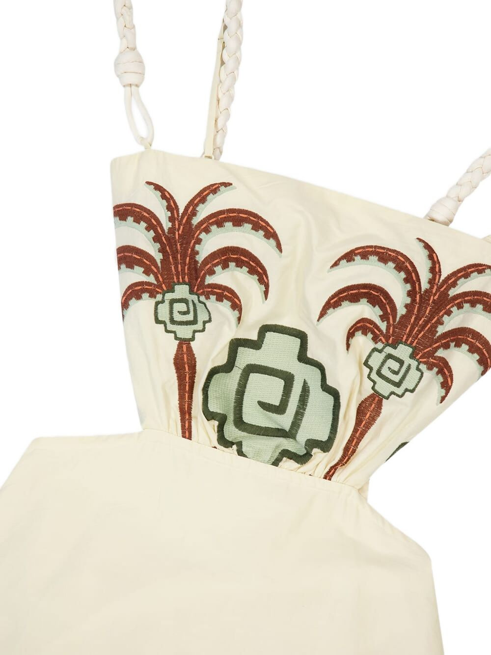 Tributaries palm-tree embroidered cut-out maxi dress - 4