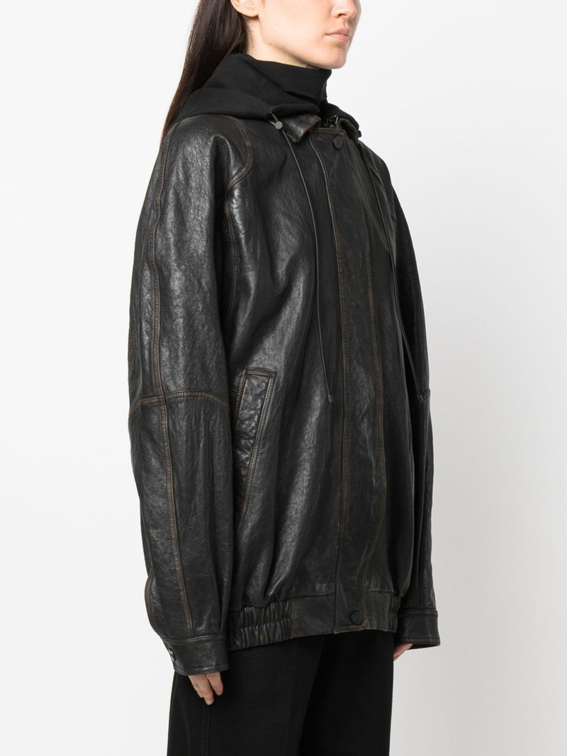 Batumi drawstring-hood leather jacket 3